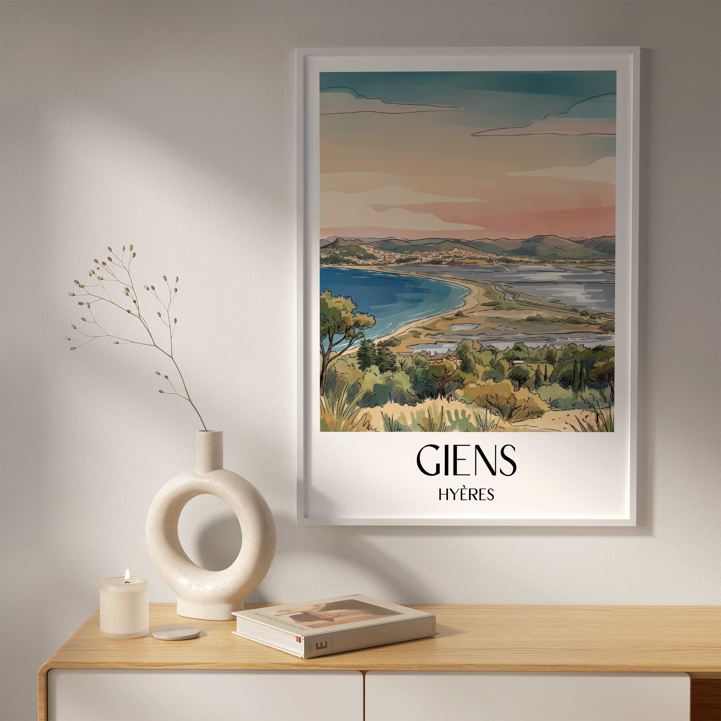 giens-hyères-frankreich-poster-aquarell