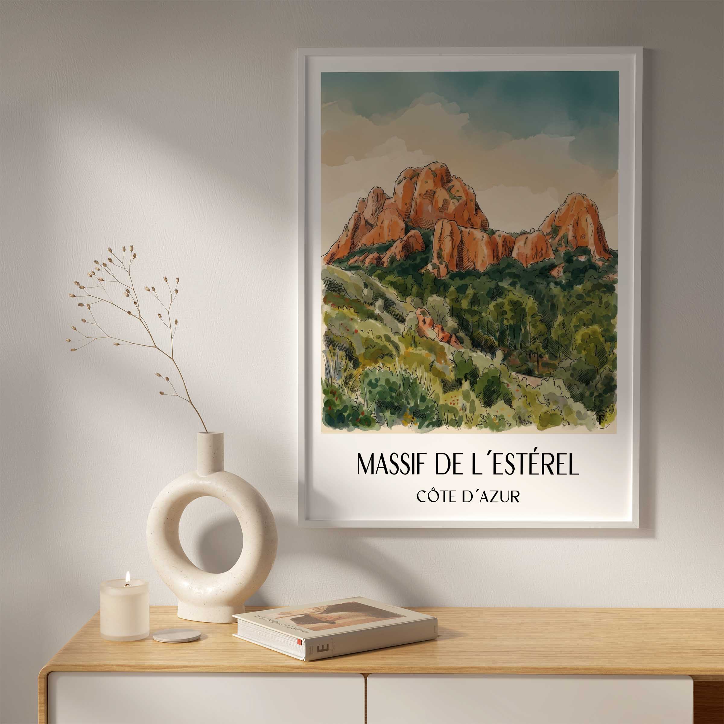 massif-de-l´estérel-côte-d´azur-frankreich-poster-aquarell