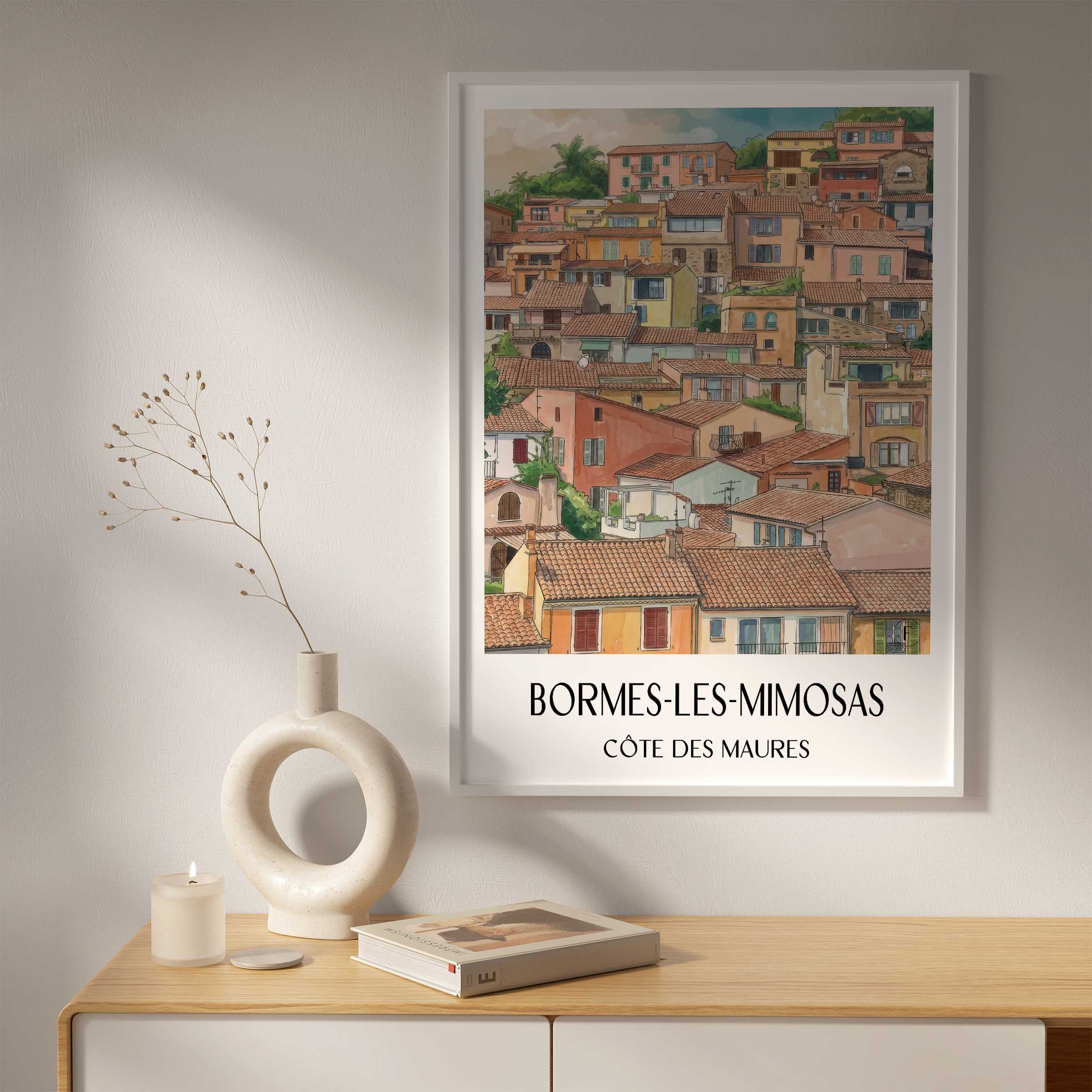 bormes-les-mimosas-côte-des-maures-frankreich-poster-aquarell