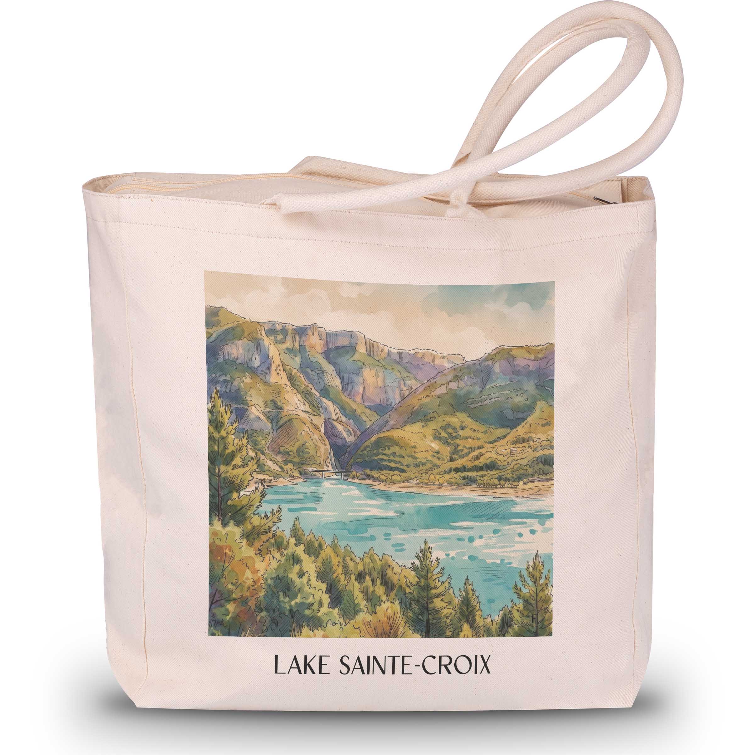 Lac de Sainte-Croix Shopping Tasche - Verdon - Frankreich Tote Bag - Einkaufstasche im Aquarell Stil