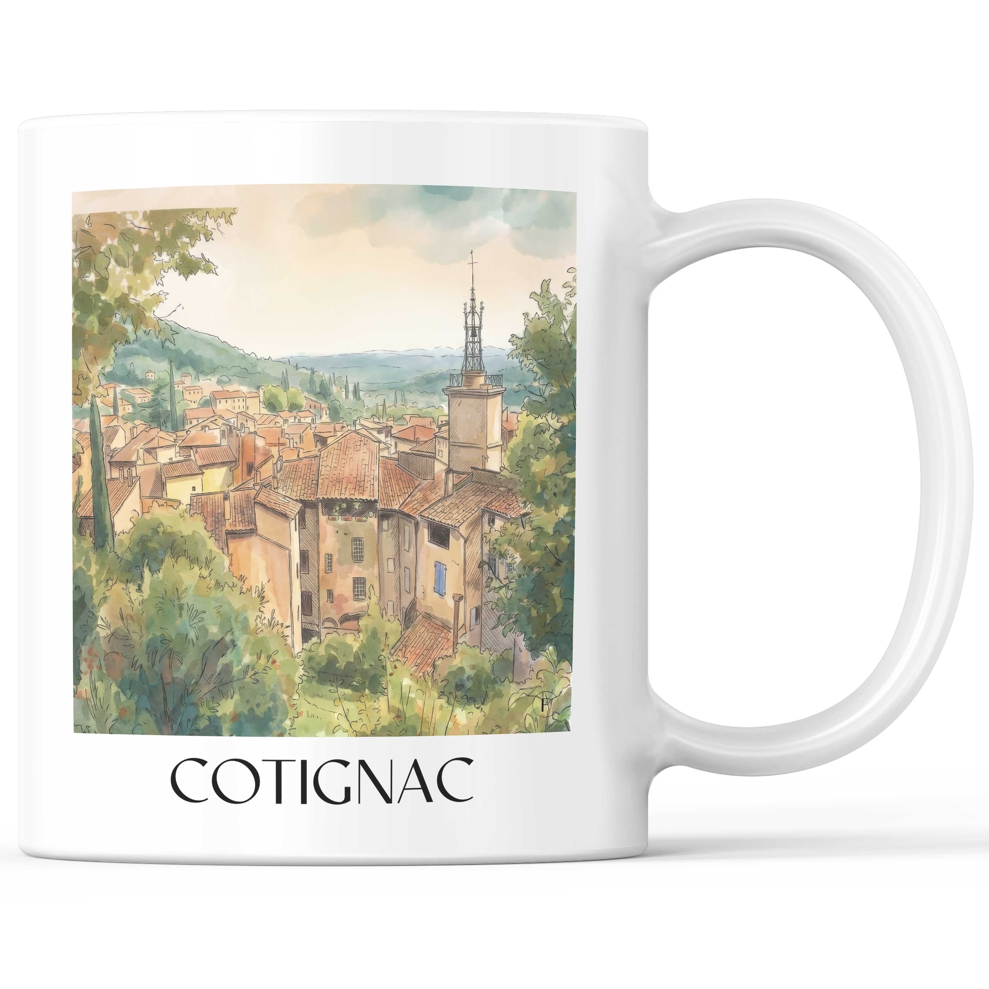 cotignac-provence-verte-frankreich-kaffeebecher-aquarell