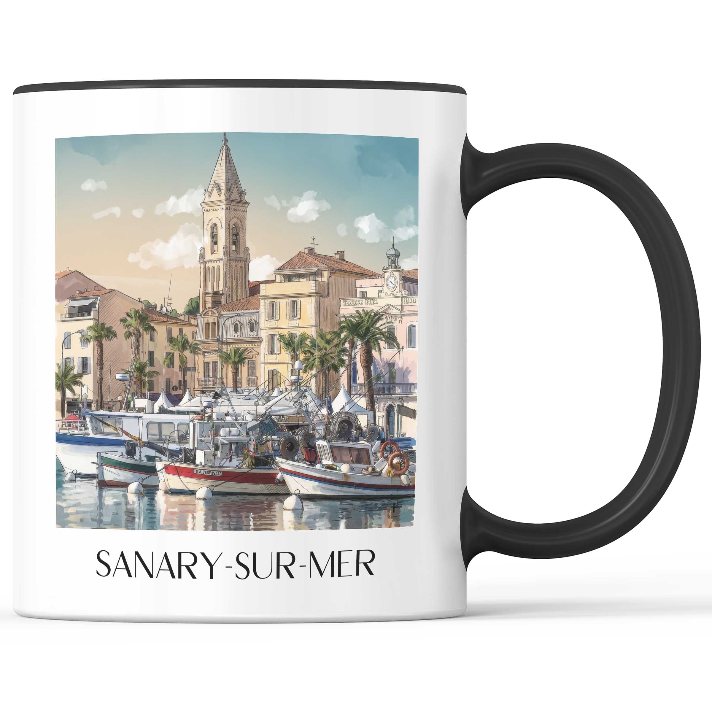 sanary-sur-mer-côte-provençale-frankreich-kaffeebecher-aquarell