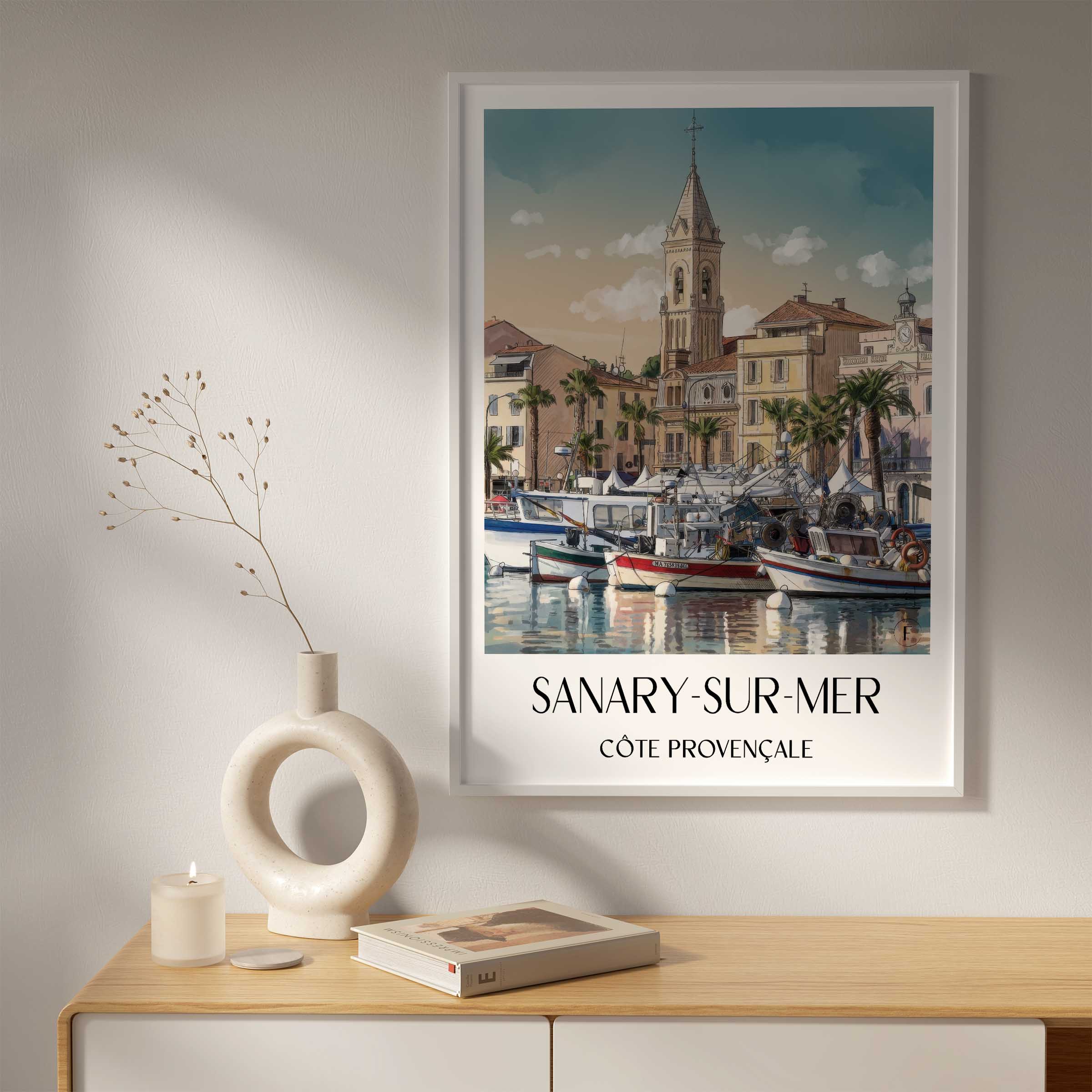 sanary-sur-mer-côte-provençale-frankreich-poster-aquarell