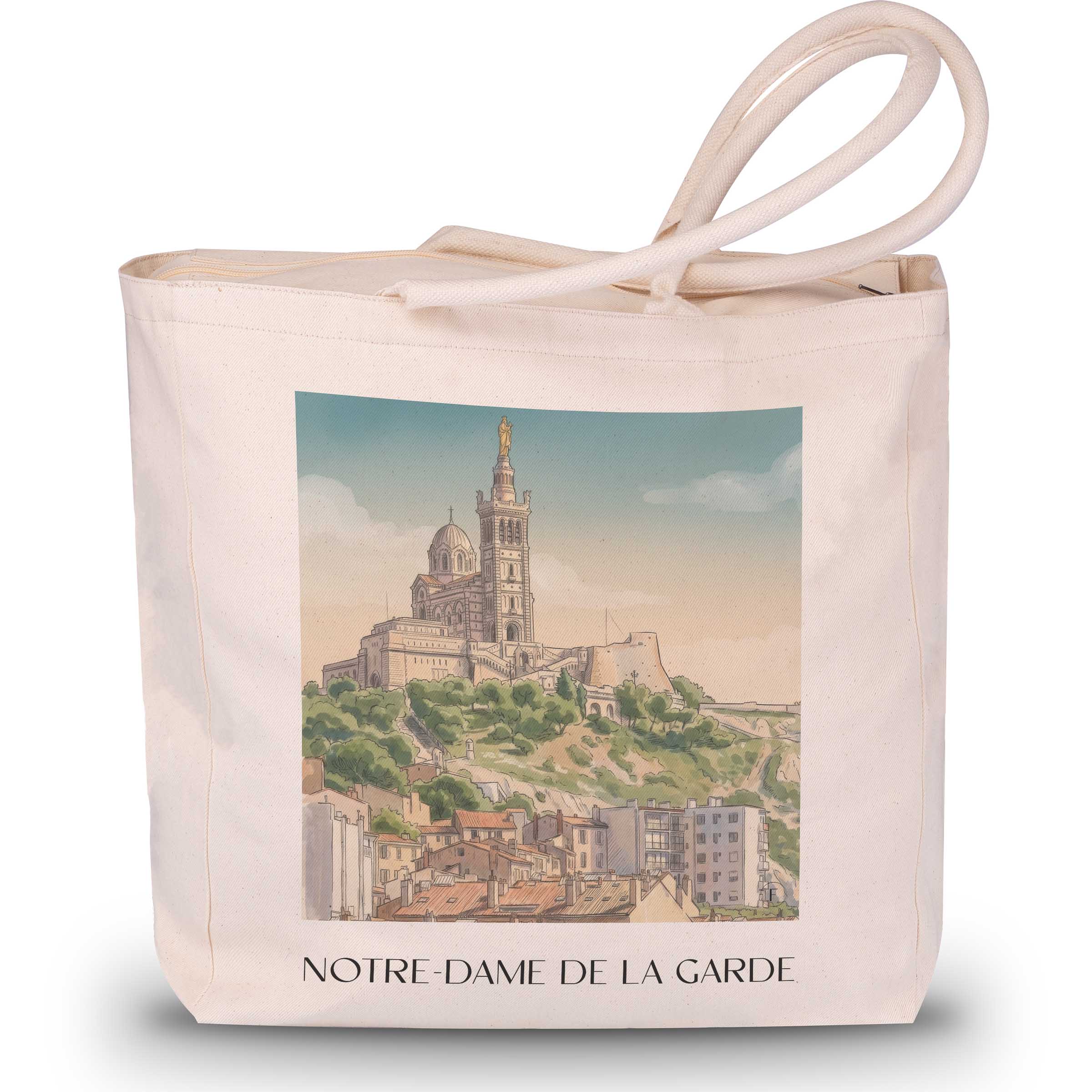 notre-dame-de-la-garde-marseille-frankreich-einkaufstasche-aquarell