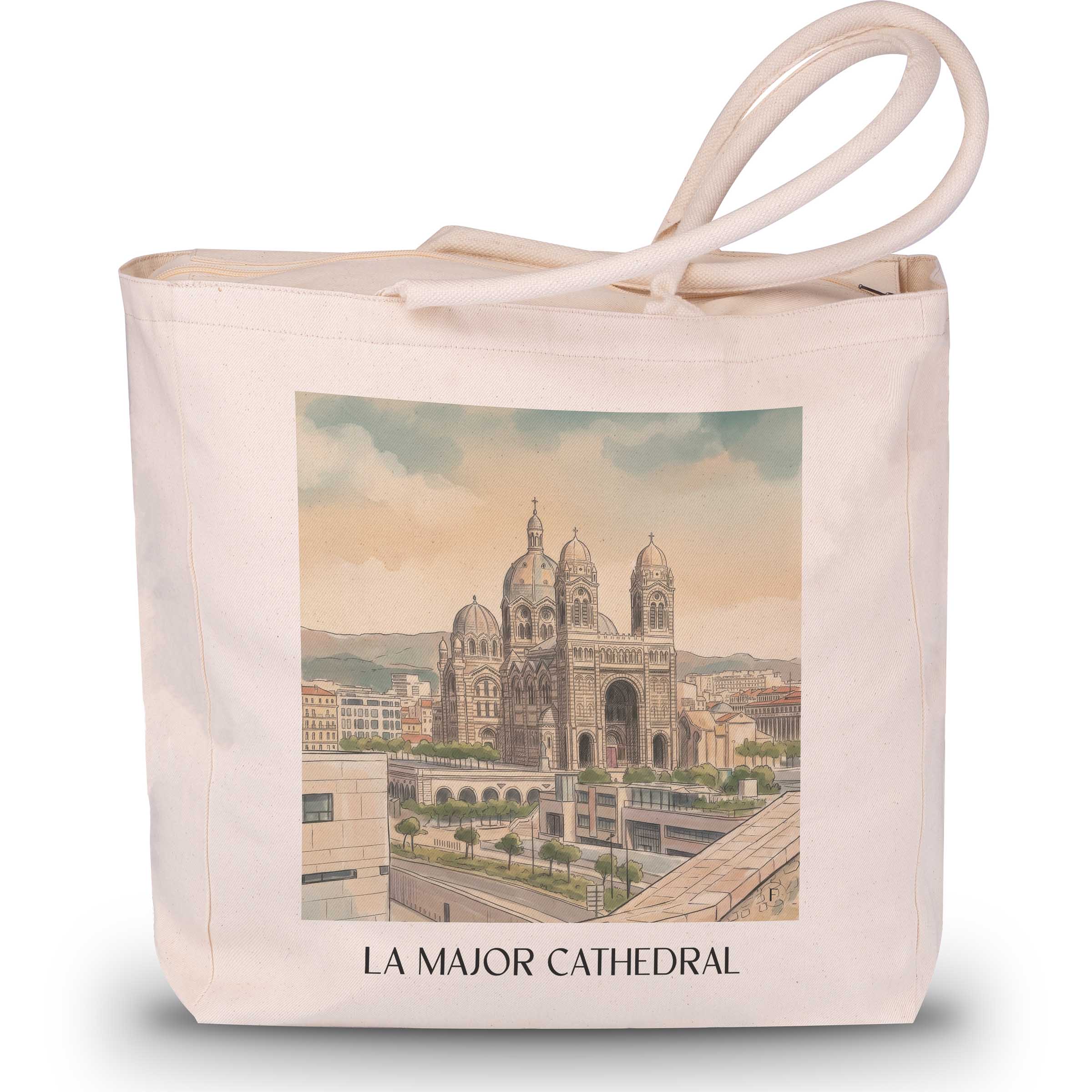 Cathédrale La Major Shopping Tasche - Marseille - Frankreich Tote Bag - Einkaufstasche im Aquarell Stil