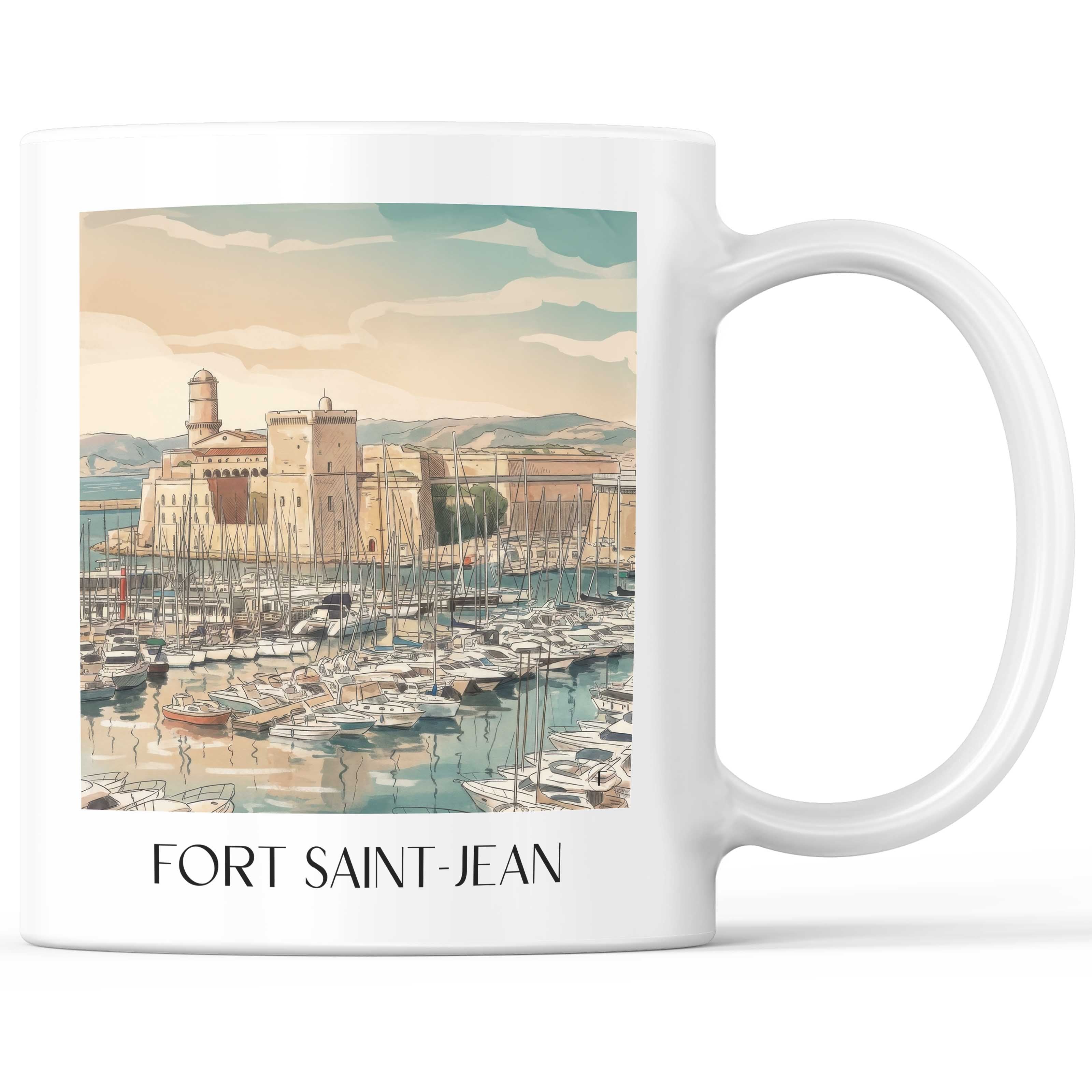 fort-saint-jean-marseille-frankreich-kaffeebecher-aquarell