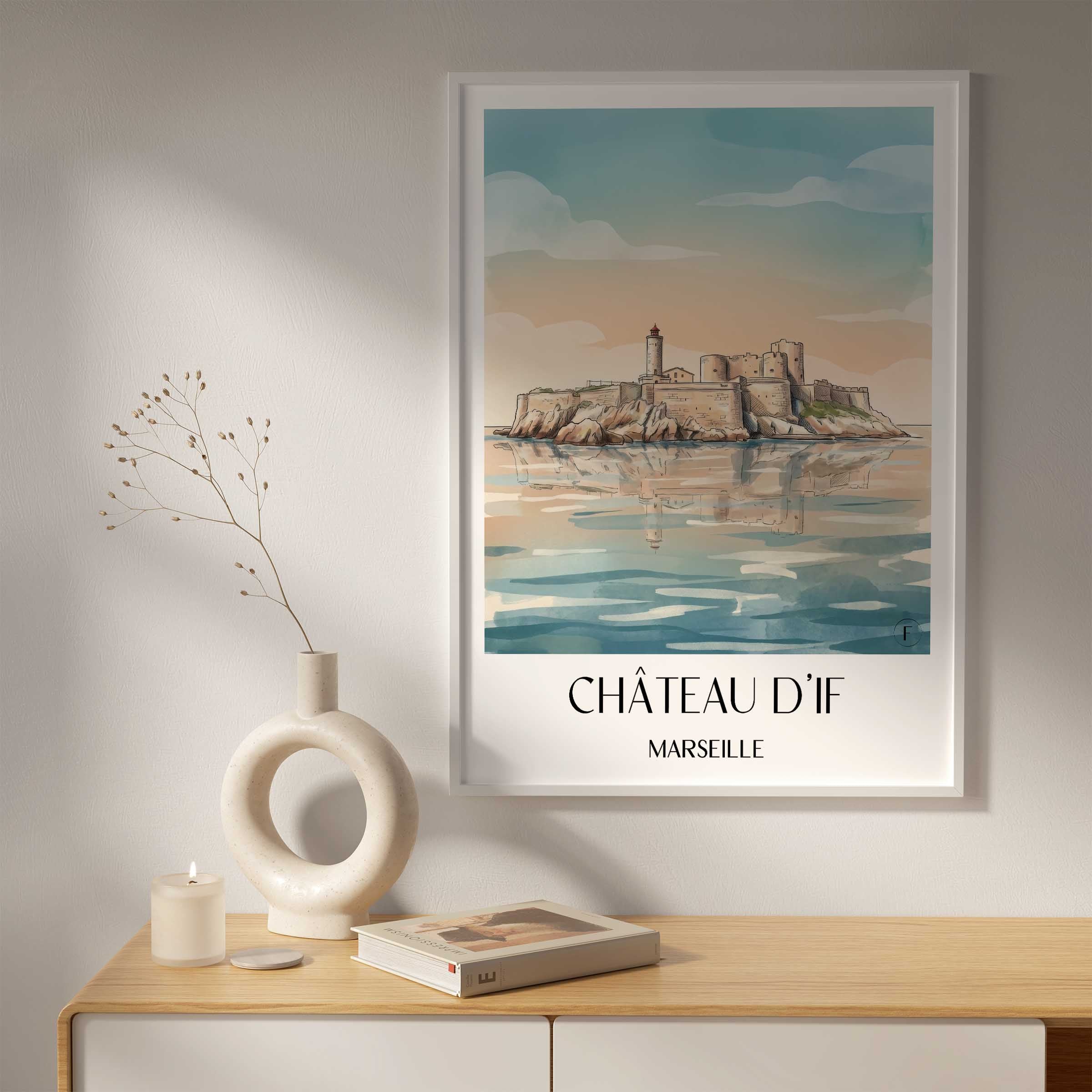 château-d'if-marseille-frankreich-poster-aquarell