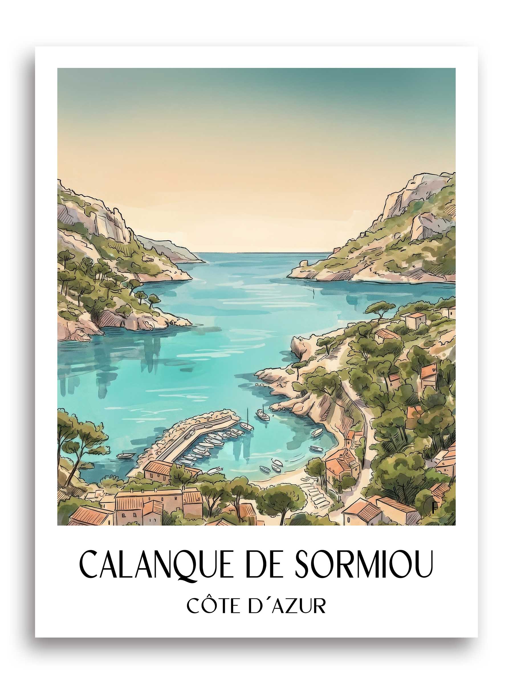 calanque-de-sormiou-côte-d´azur-frankreich-poster-aquarell