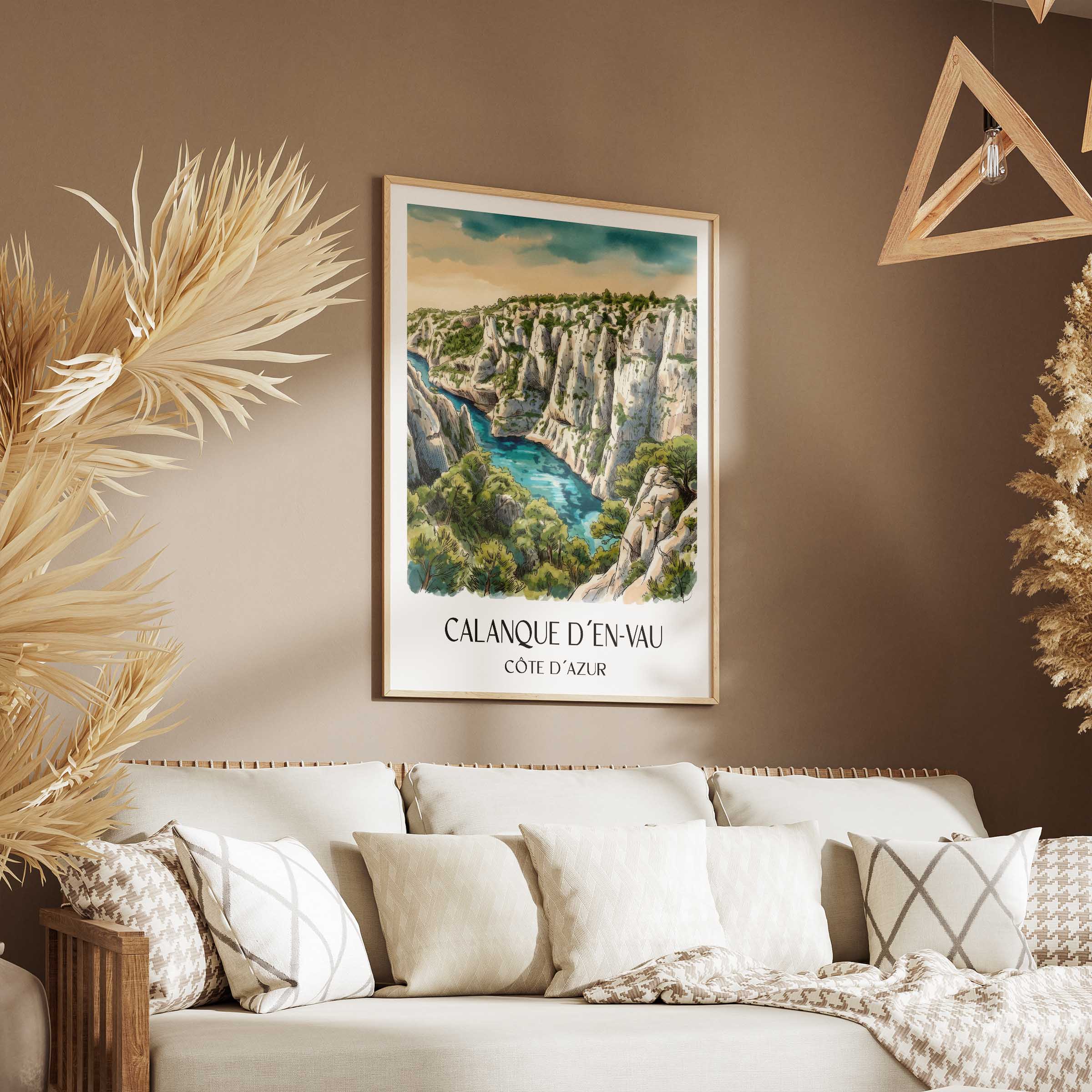 calanque-d´en-vau-côte-d´azur-frankreich-poster-aquarell