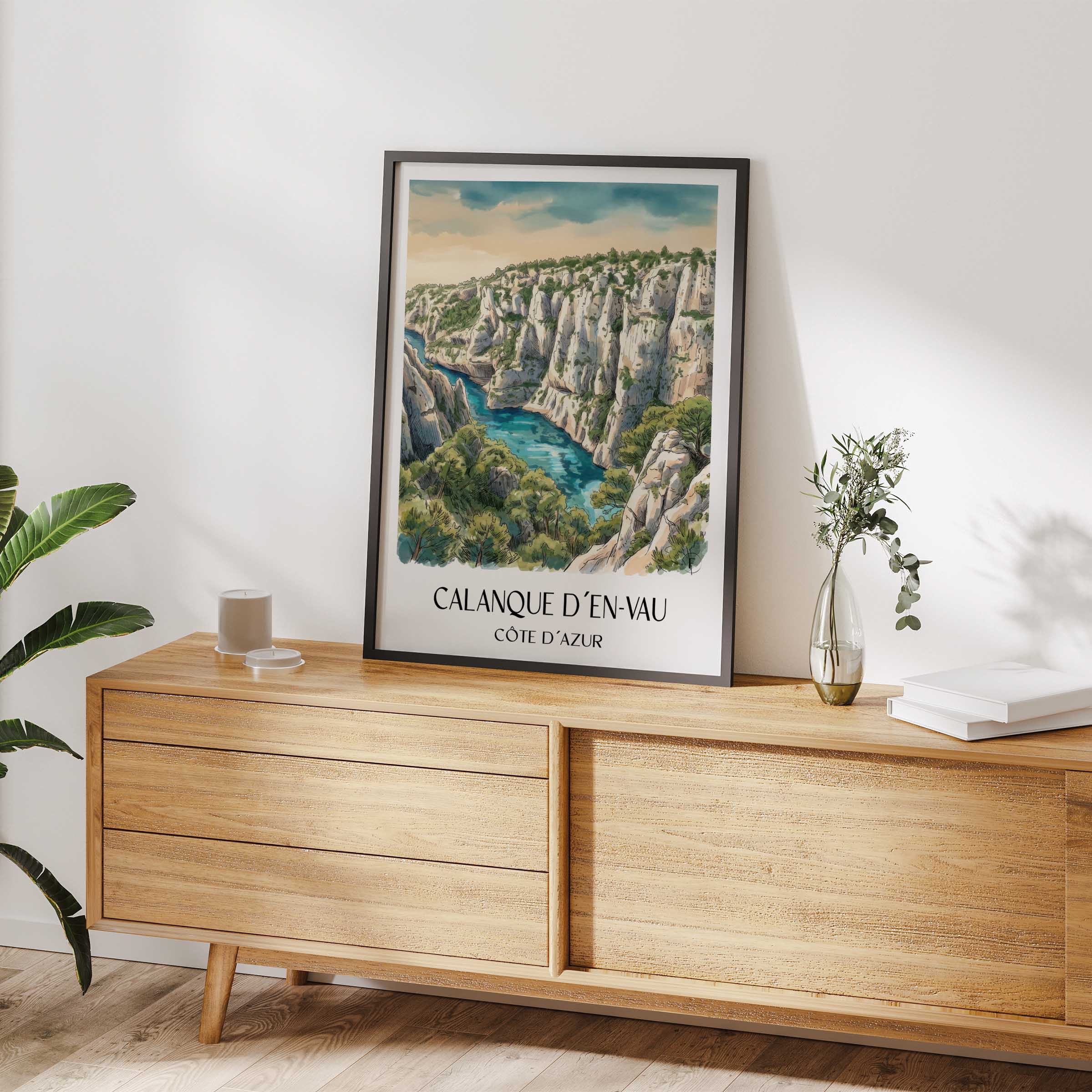 calanque-d´en-vau-côte-d´azur-frankreich-poster-aquarell
