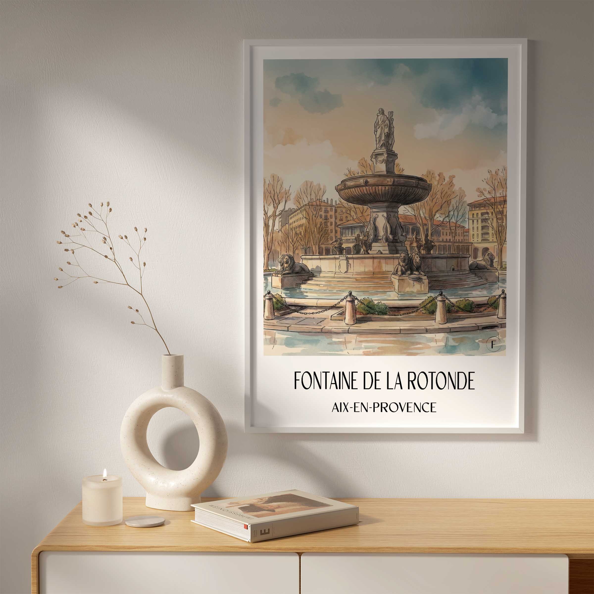 fontaine-de-la-rotonde-aix-en-provence-frankreich-poster-aquarell