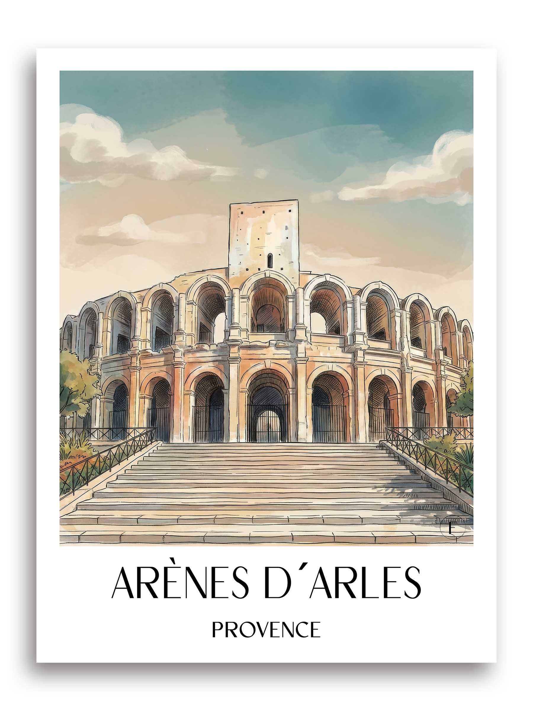arènes-d´arles-provence-frankreich-poster-aquarell