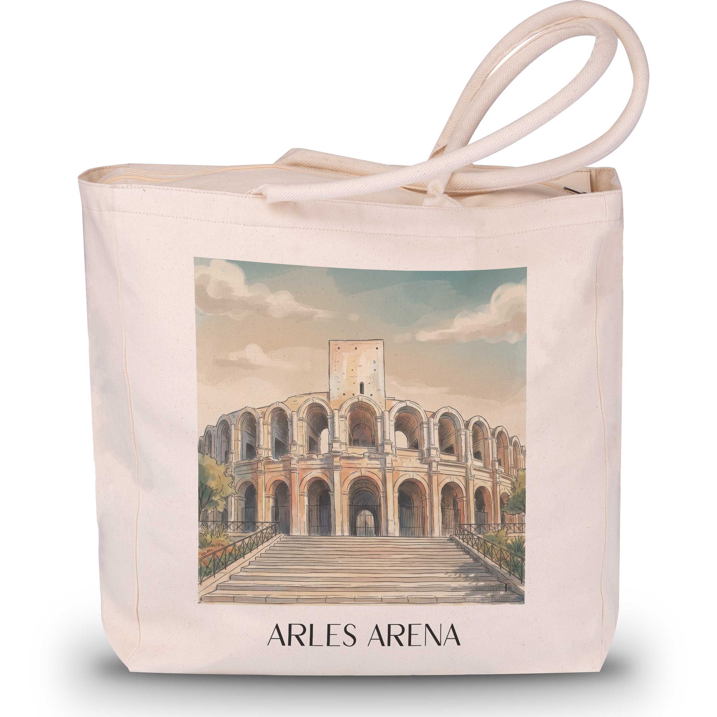 Arènes d´Arles Shopping Tasche - Provence - Frankreich Tote Bag - Einkaufstasche im Aquarell Stil