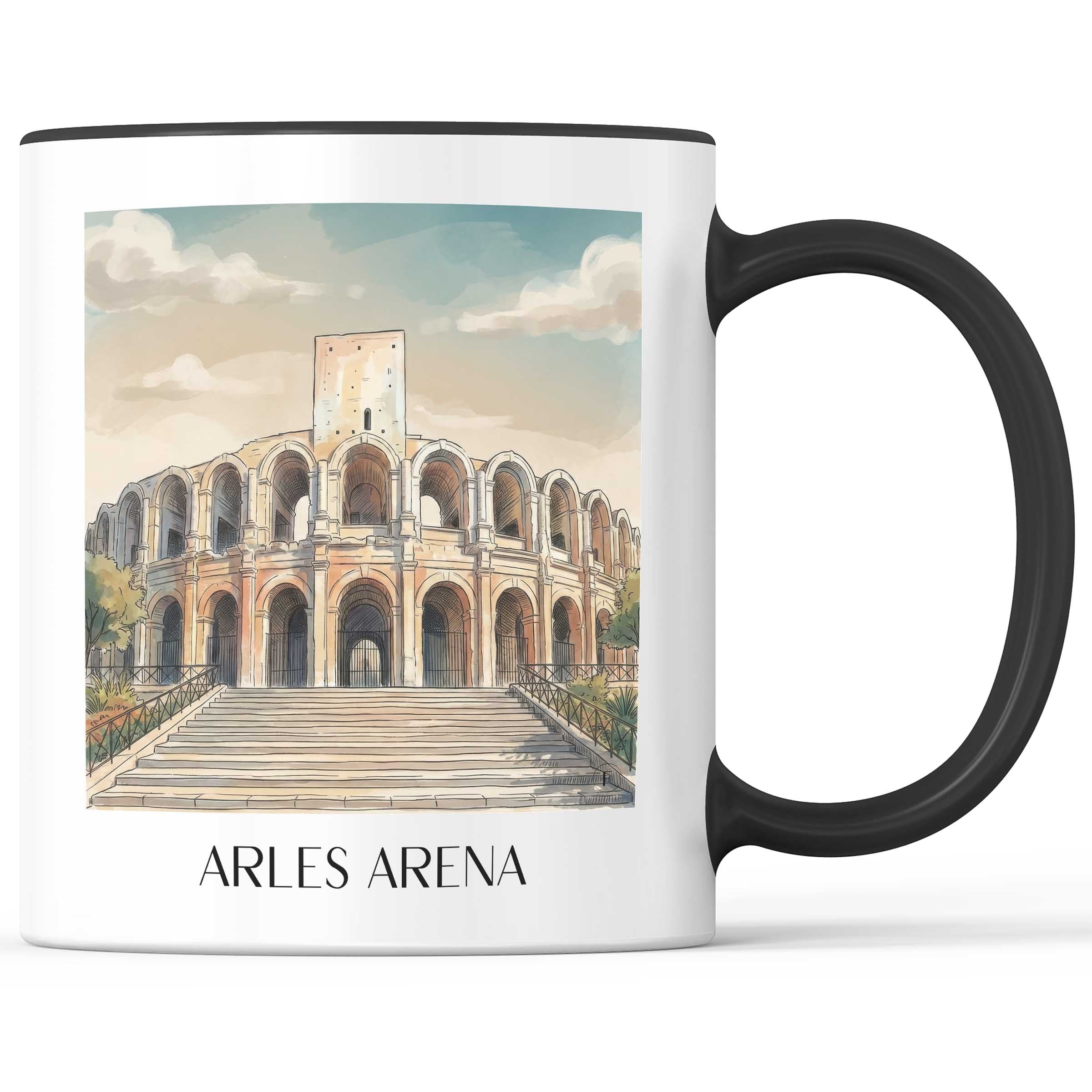 Arènes d´Arles Kaffeebecher - Provence - Frankreich Becher - Kaffeetasse im Aquarell Stil