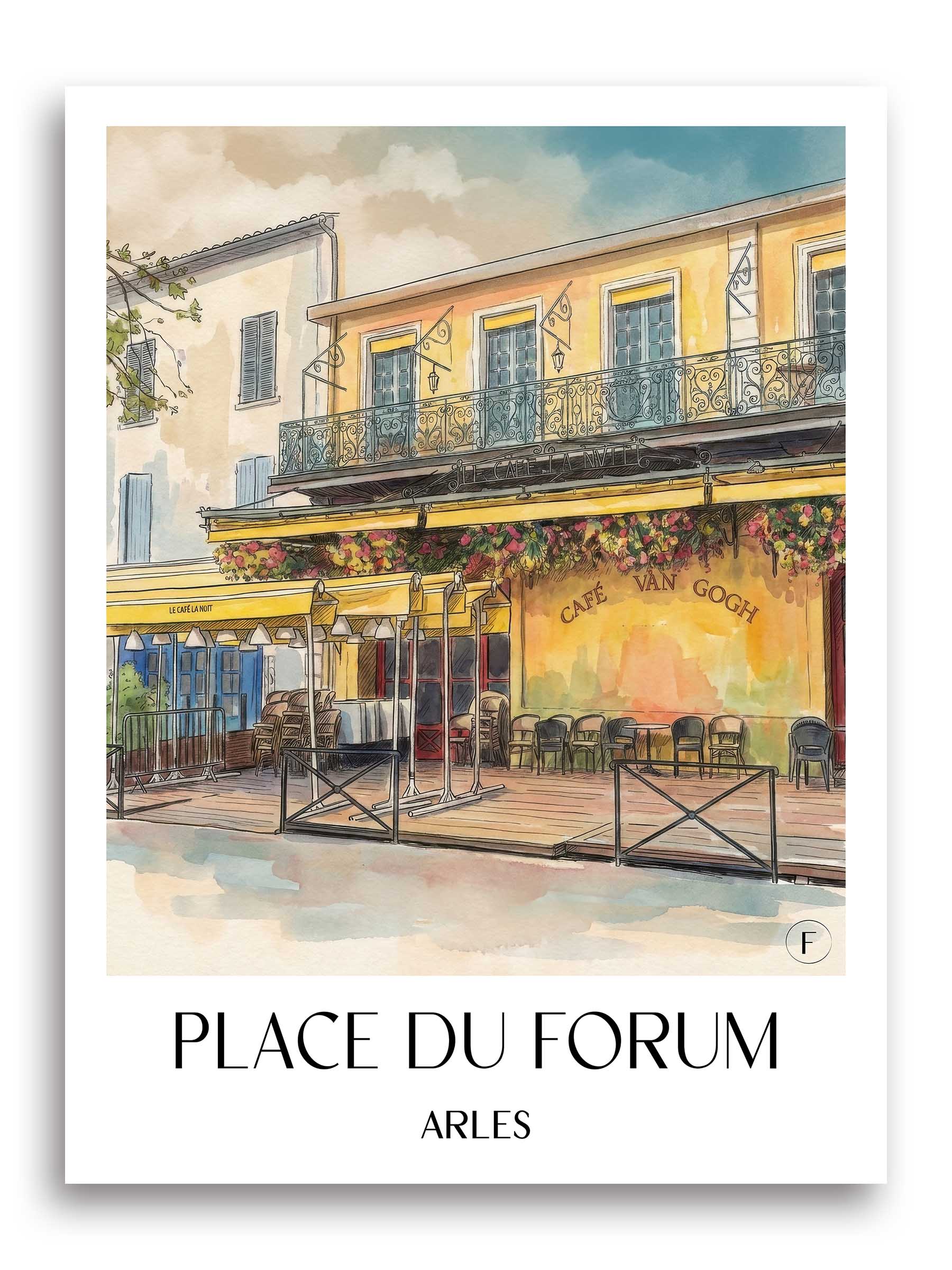 place-du-forum-arles-frankreich-poster-aquarell