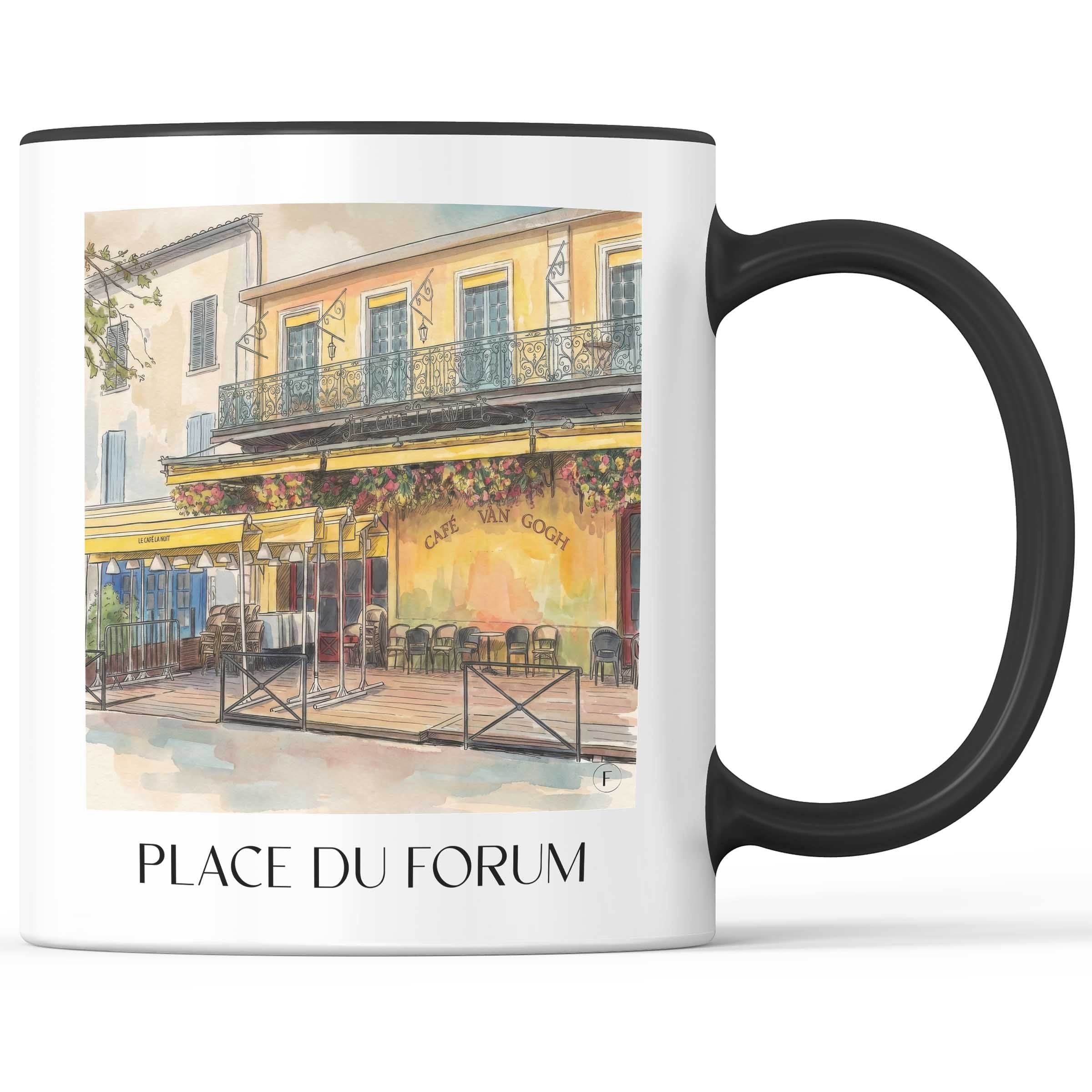 Place du Forum Kaffeebecher - Arles - Frankreich Becher - Kaffeetasse im Aquarell Stil