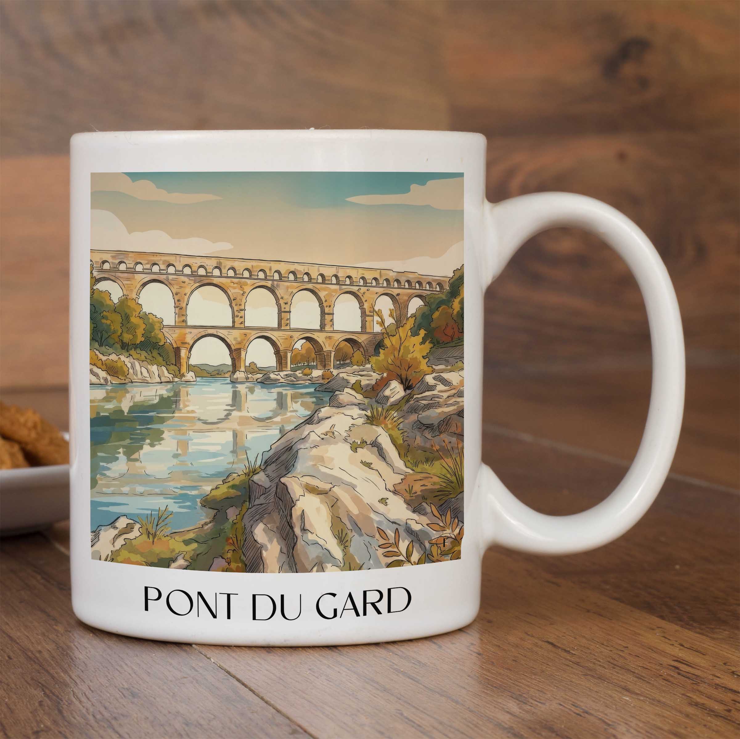 pont-du-gard-provence-frankreich-kaffeebecher-aquarell