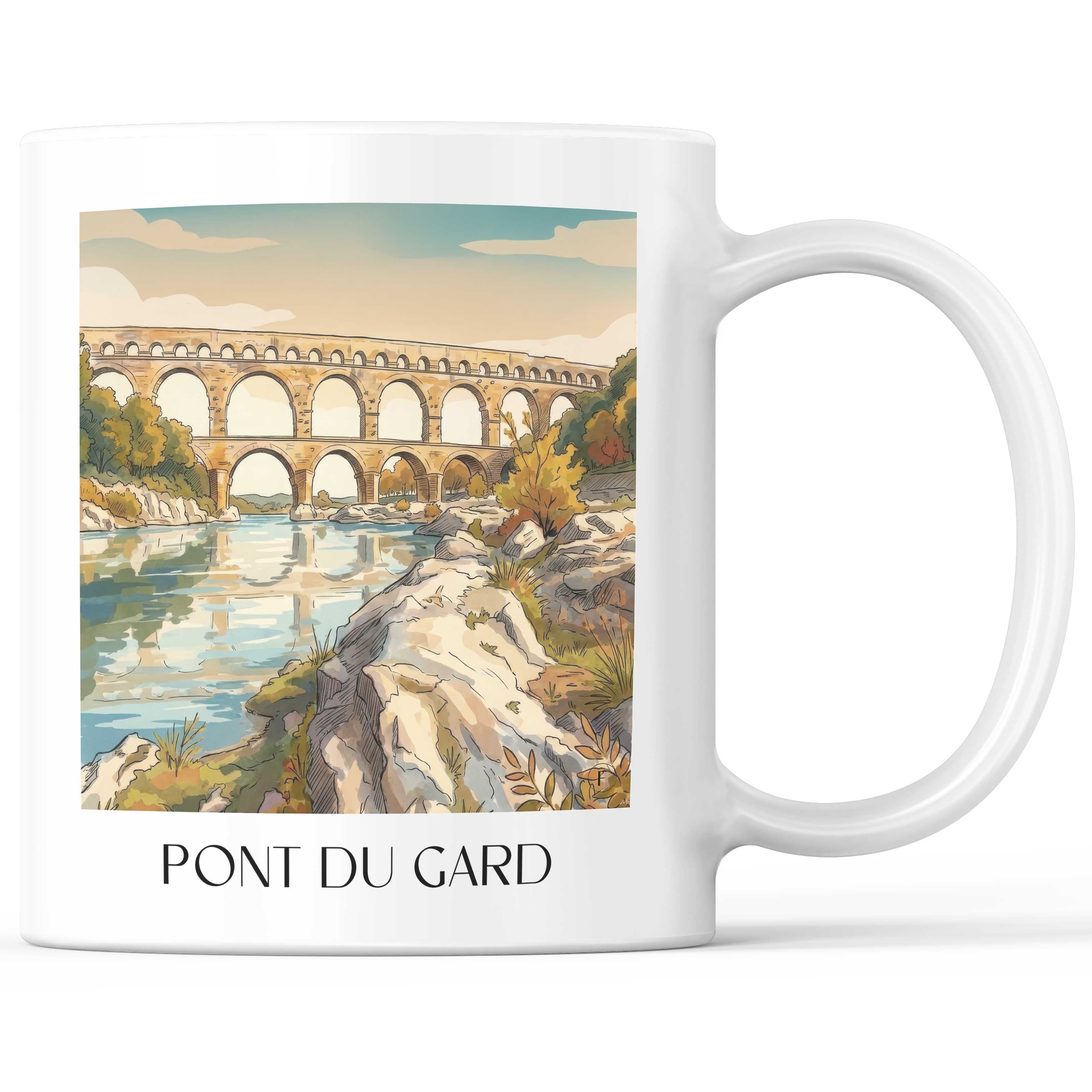 pont-du-gard-provence-frankreich-kaffeebecher-aquarell