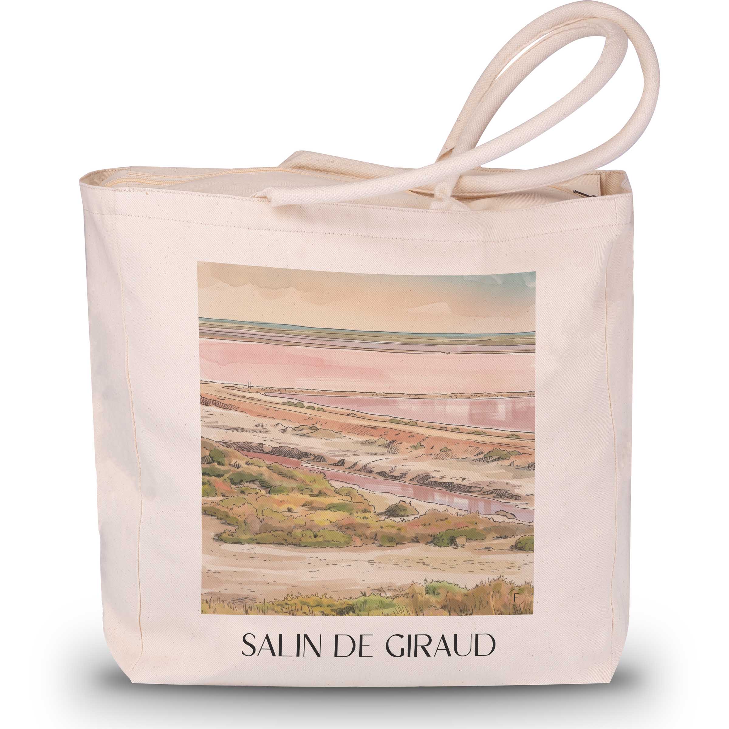 Salin de Giraud Shopping Tasche - Camargue - Frankreich Tote Bag - Einkaufstasche im Aquarell Stil