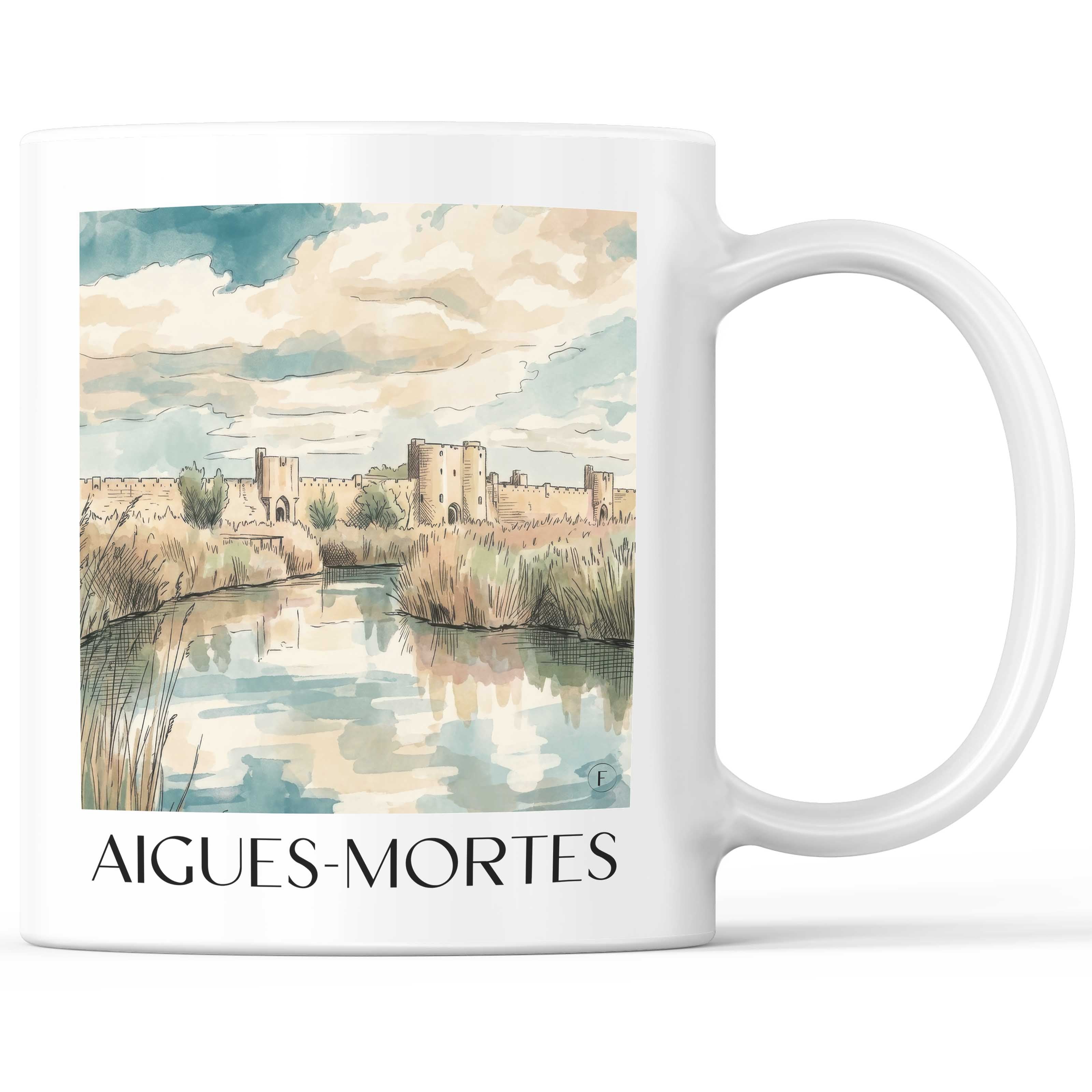 aigues-mortes-camargue-frankreich-kaffeebecher-aquarell