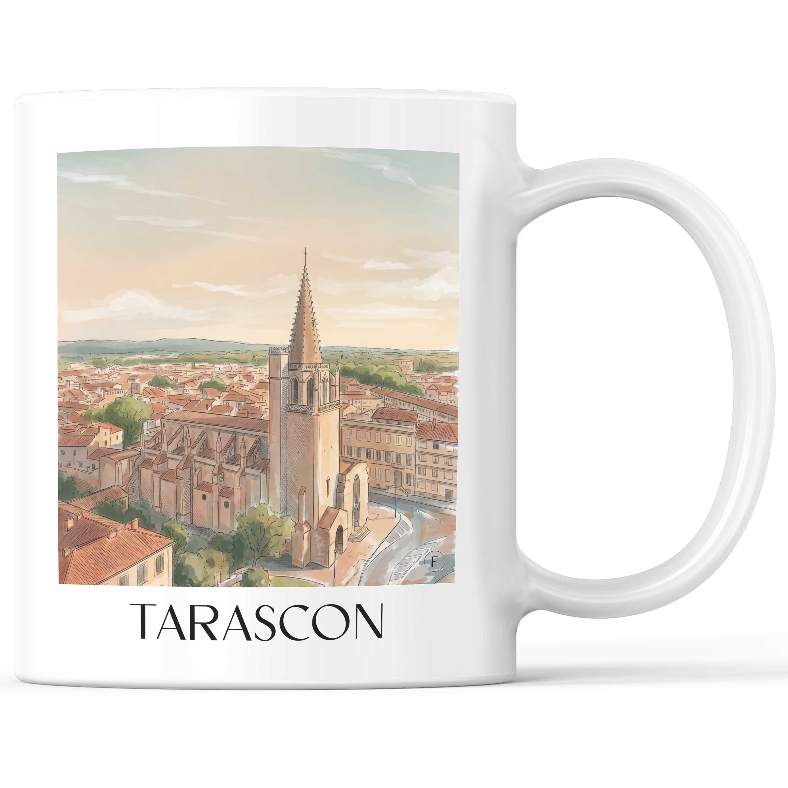 Tarascon Kaffeebecher - Provence - Frankreich Becher - Kaffeetasse im Aquarell Stil