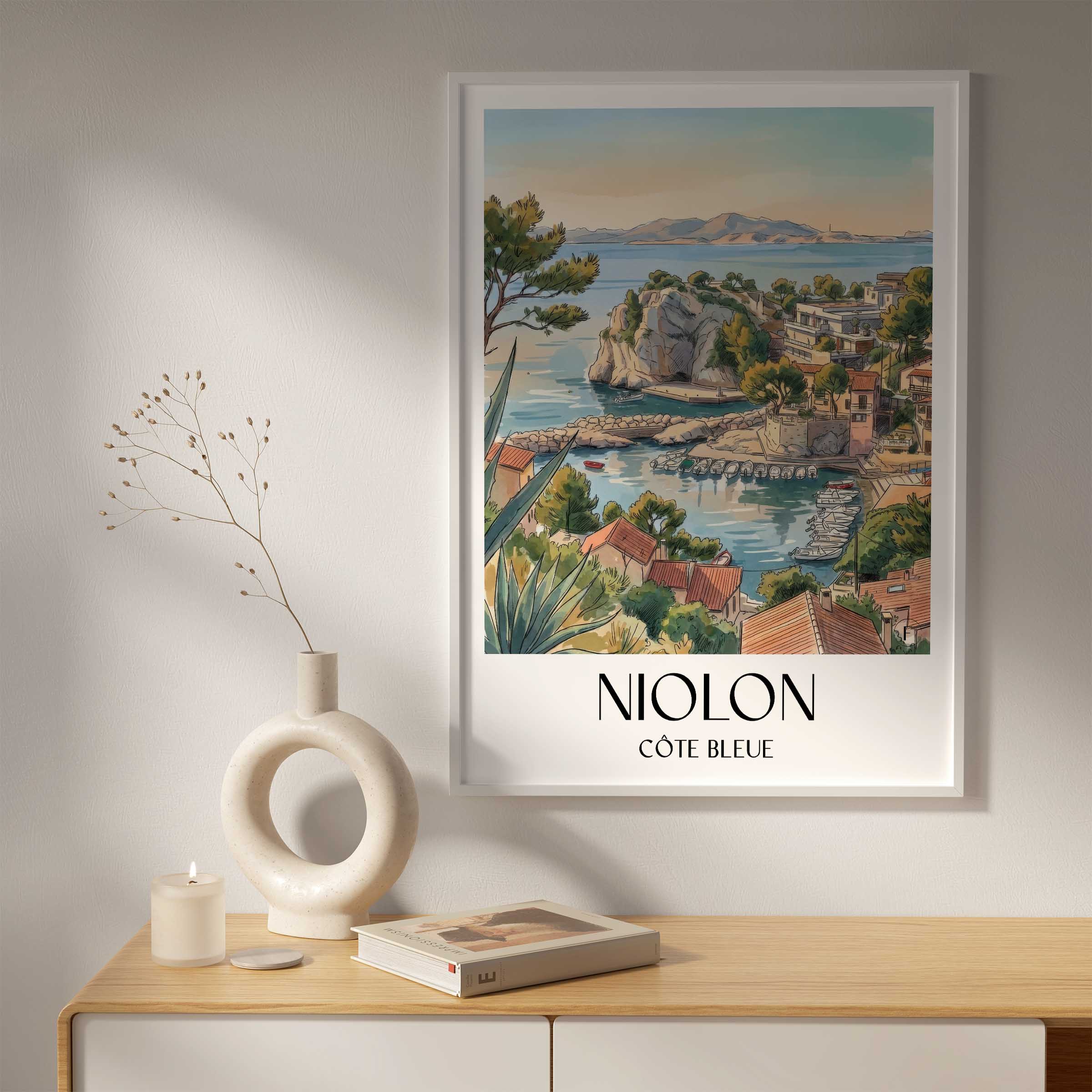 niolon-côte-bleue-frankreich-poster-aquarell