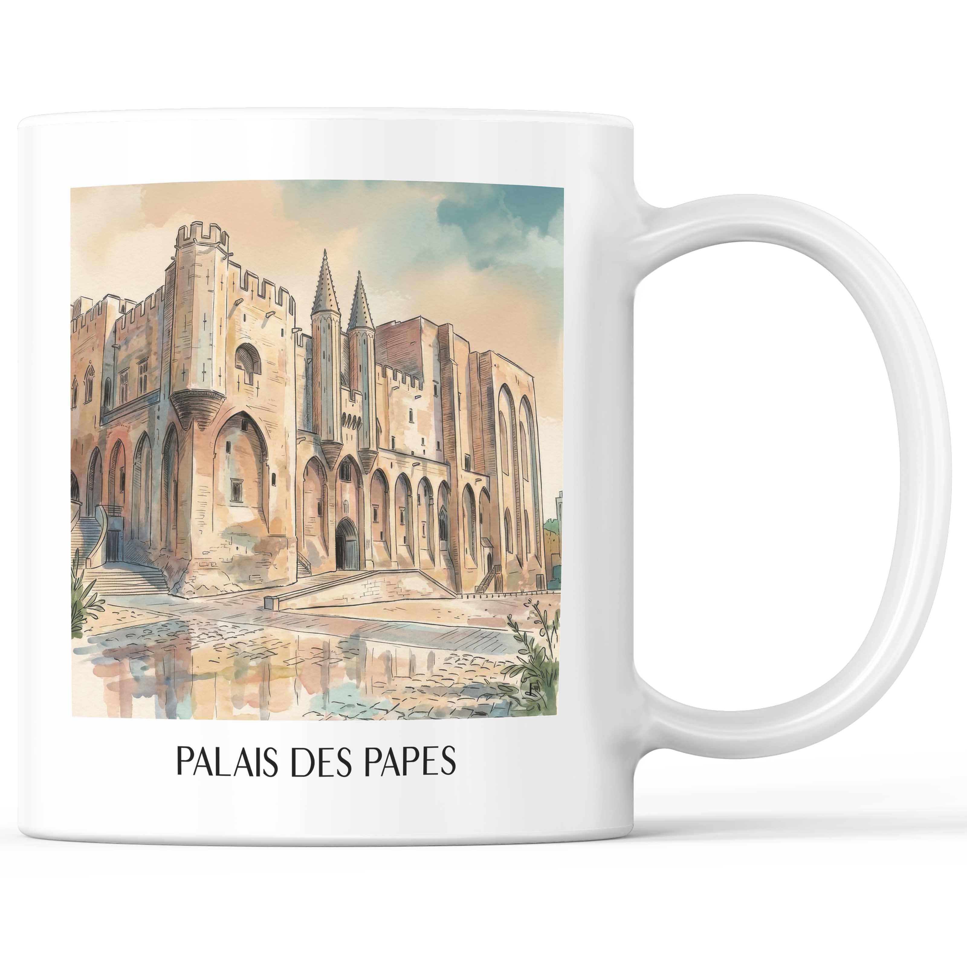 palais-des-papes-avignon-frankreich-kaffeebecher-aquarell
