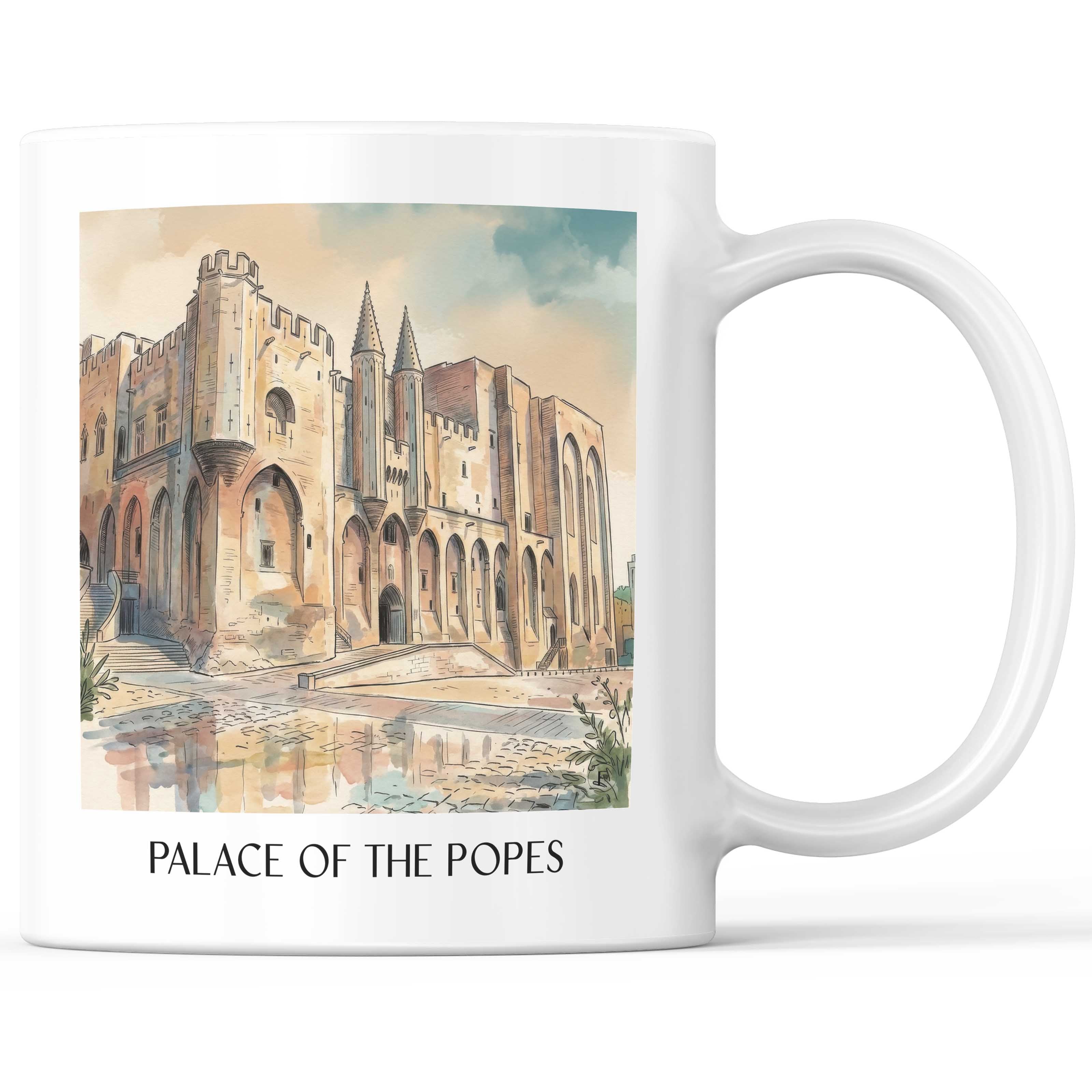 Palais des Papes Kaffeebecher - Avignon - Frankreich Becher - Kaffeetasse im Aquarell Stil