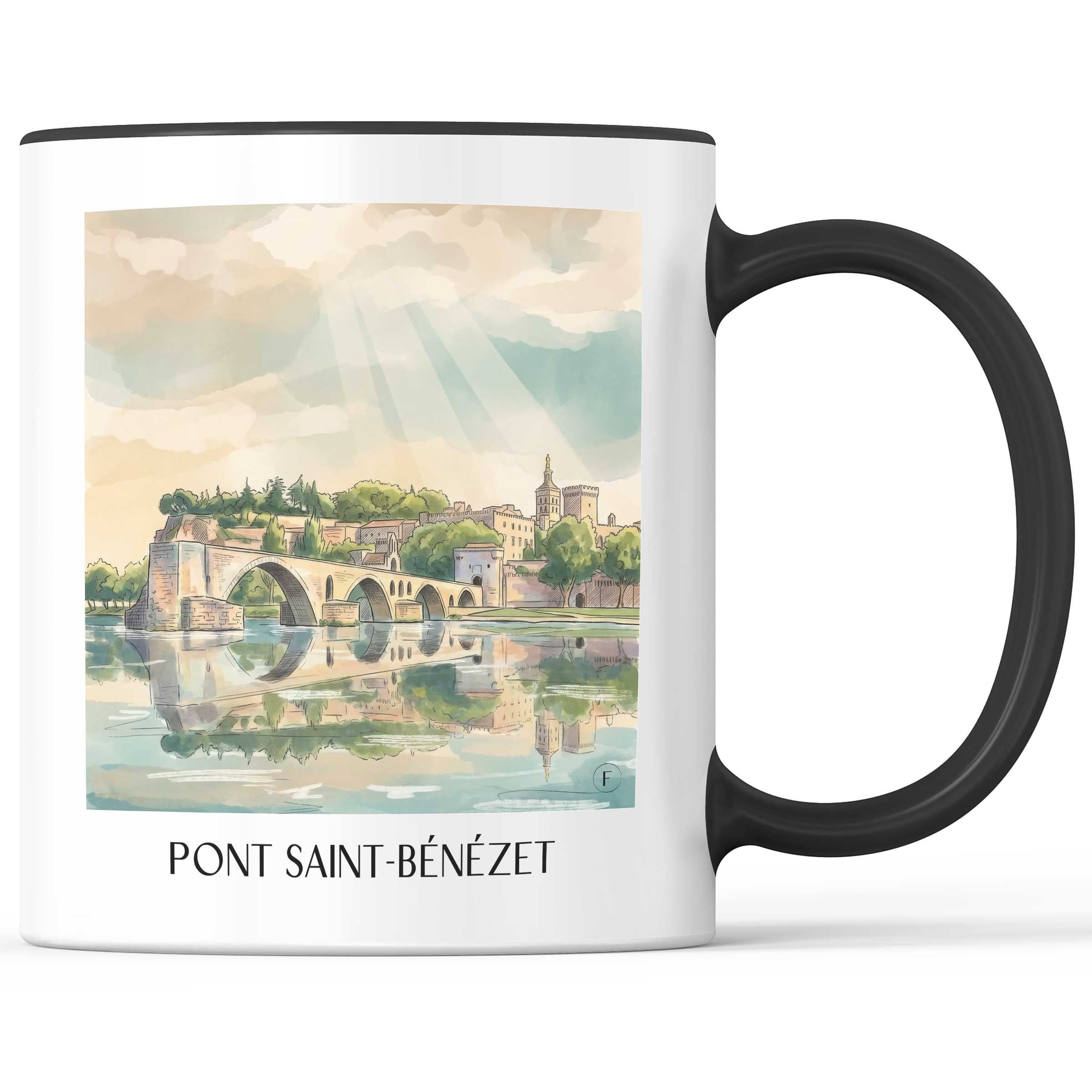 pont-saint-bénézet-avignon-frankreich-kaffeebecher-aquarell
