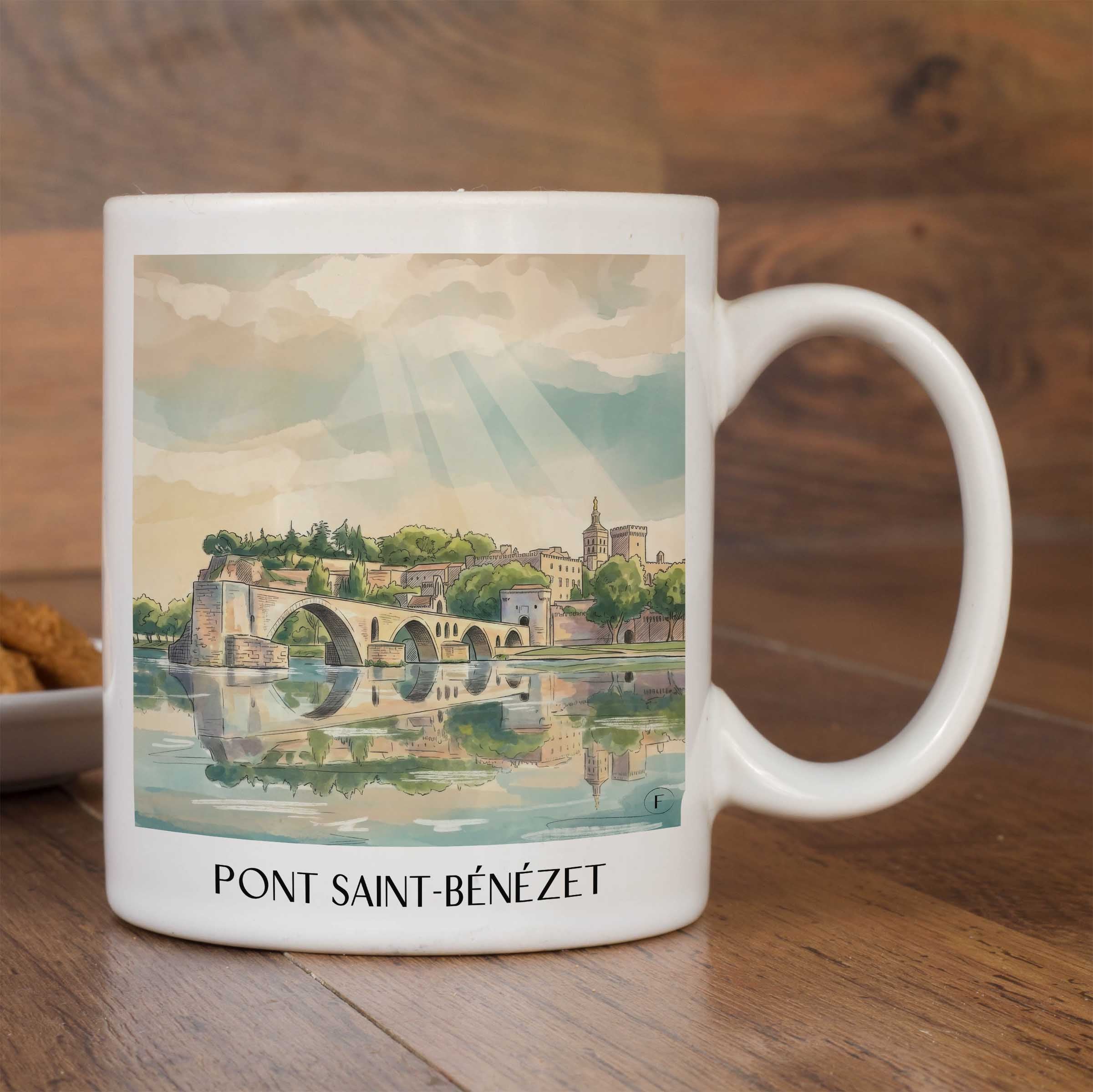 pont-saint-bénézet-avignon-frankreich-kaffeebecher-aquarell