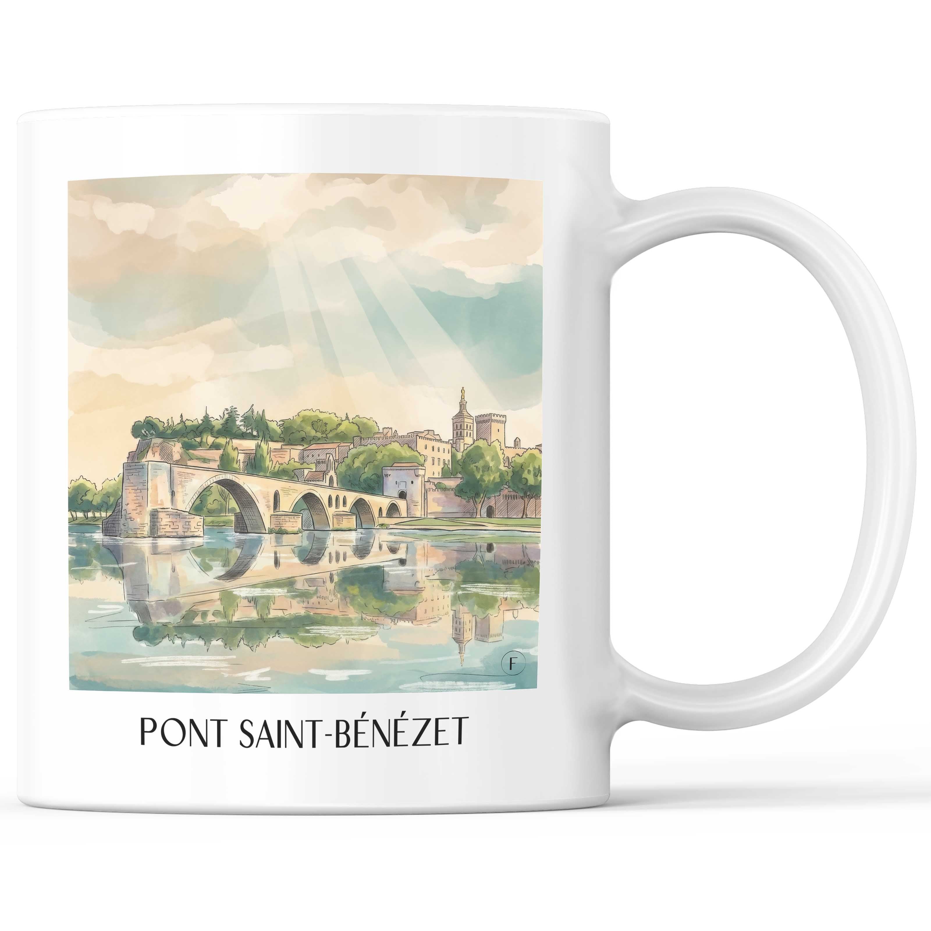 pont-saint-bénézet-avignon-frankreich-kaffeebecher-aquarell