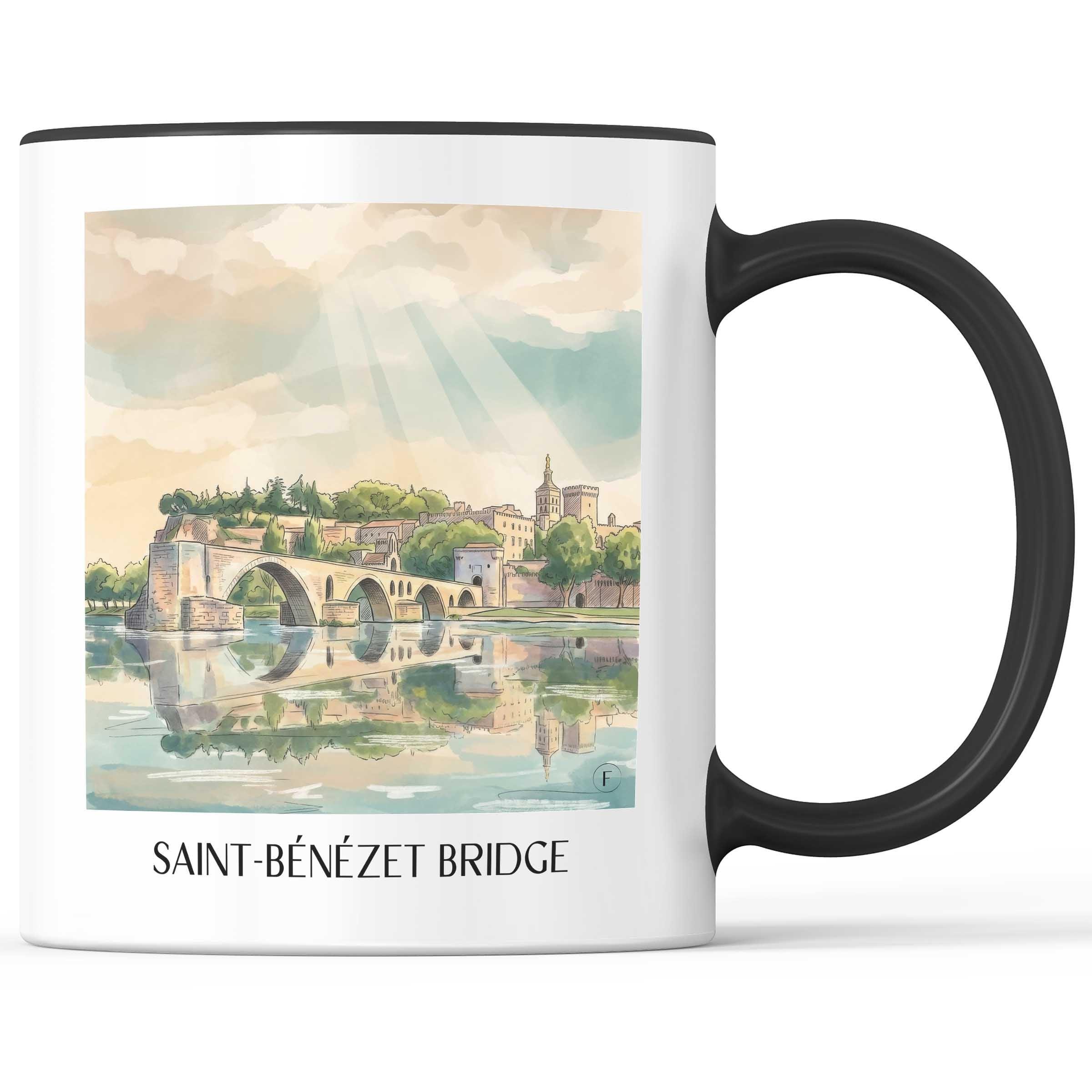 Pont Saint-Bénézet Kaffeebecher - Avignon - Frankreich Becher - Kaffeetasse im Aquarell Stil
