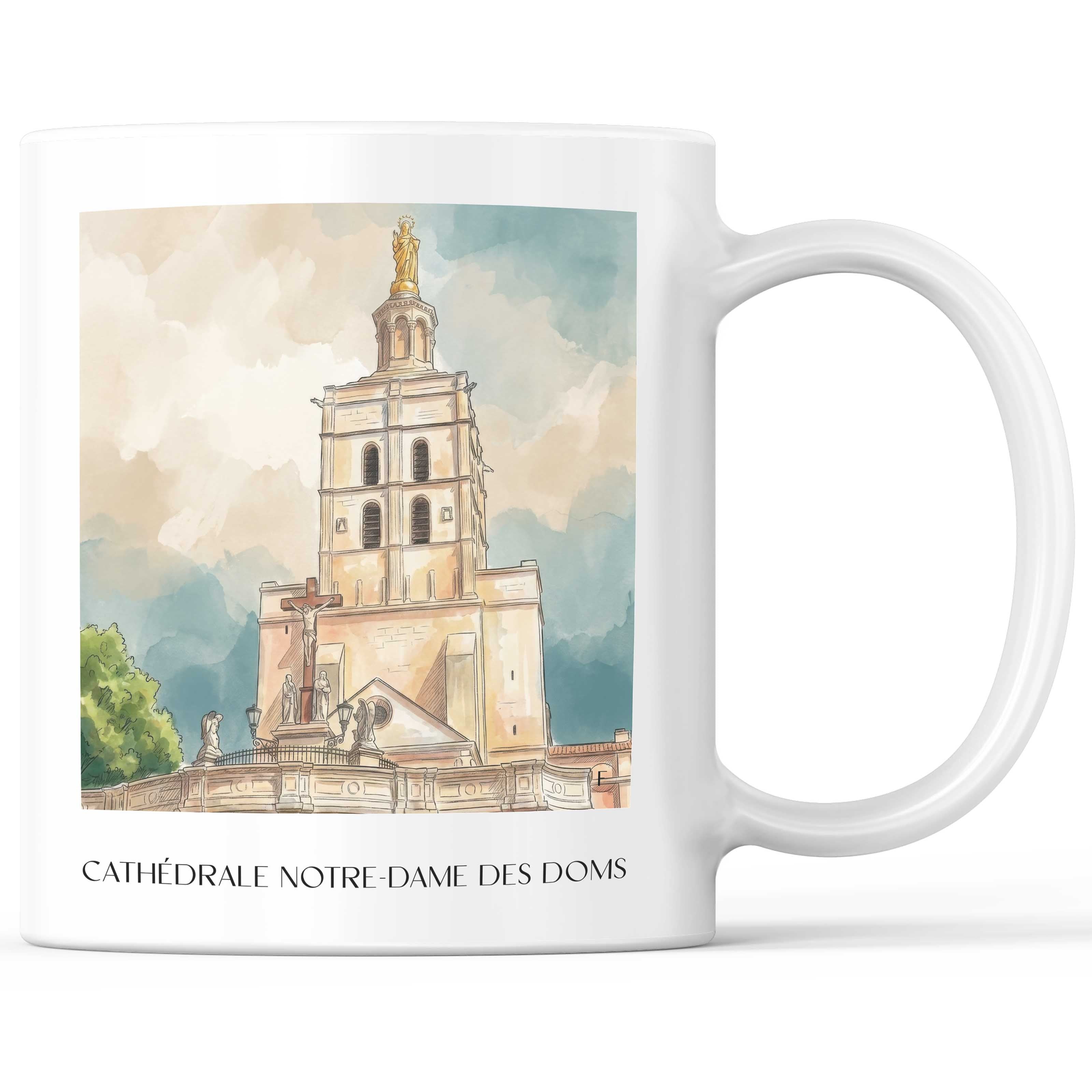 cathédrale-notre-dame-des-doms-avignon-frankreich-kaffeebecher-aquarell