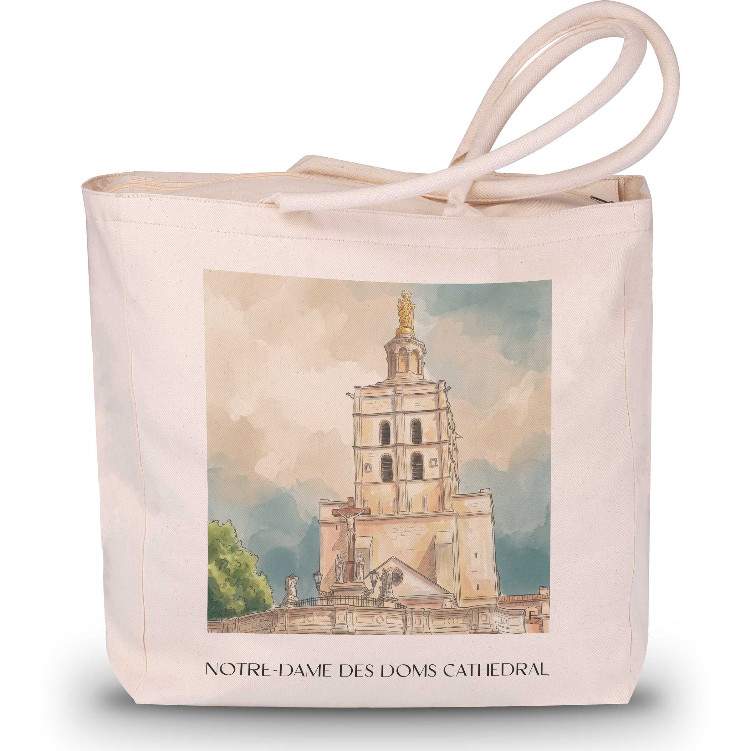 Cathédrale Notre-Dame des Doms Shopping Tasche - Avignon - Frankreich Tote Bag - Einkaufstasche im Aquarell Stil