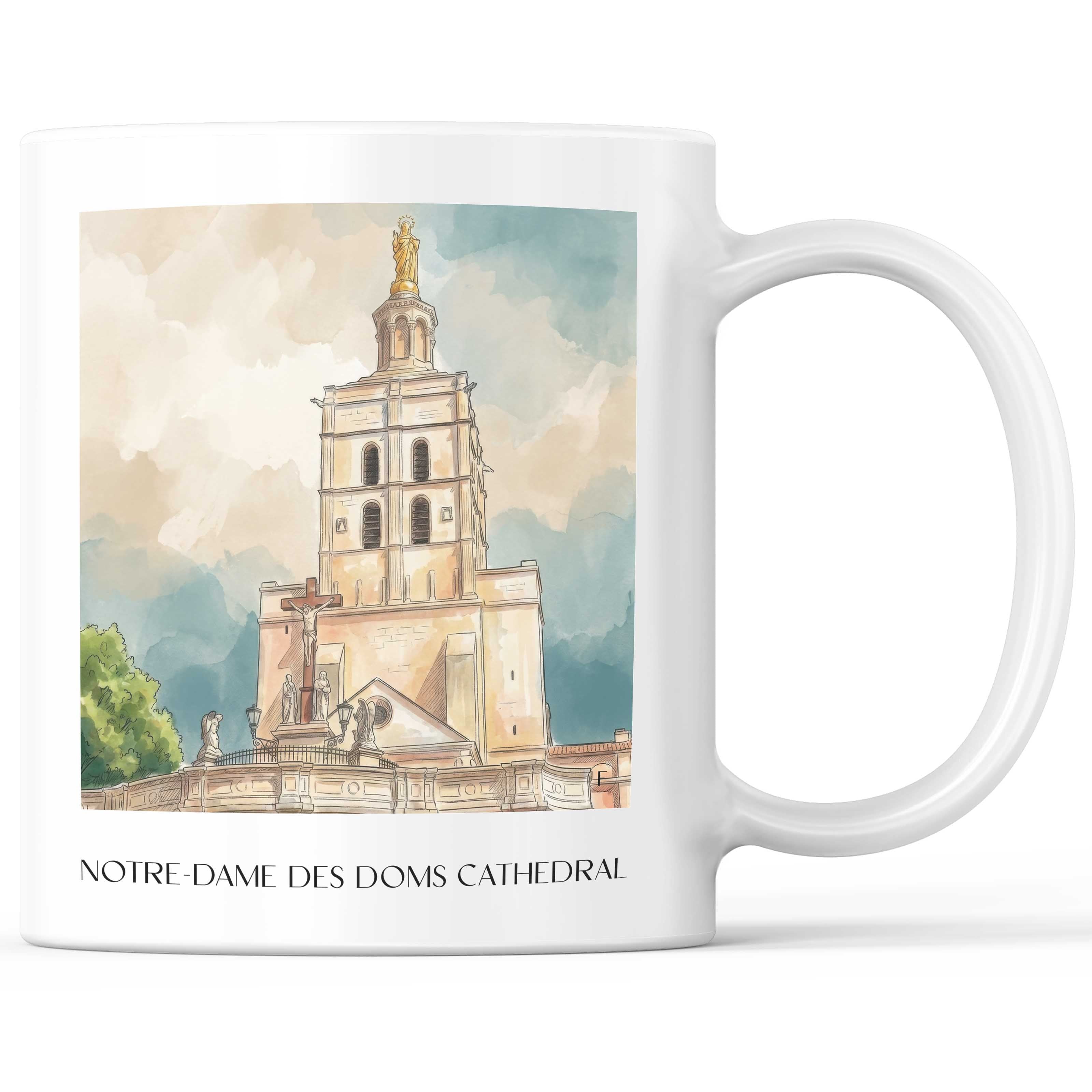 Cathédrale Notre-Dame des Doms Kaffeebecher - Avignon - Frankreich Becher - Kaffeetasse im Aquarell Stil