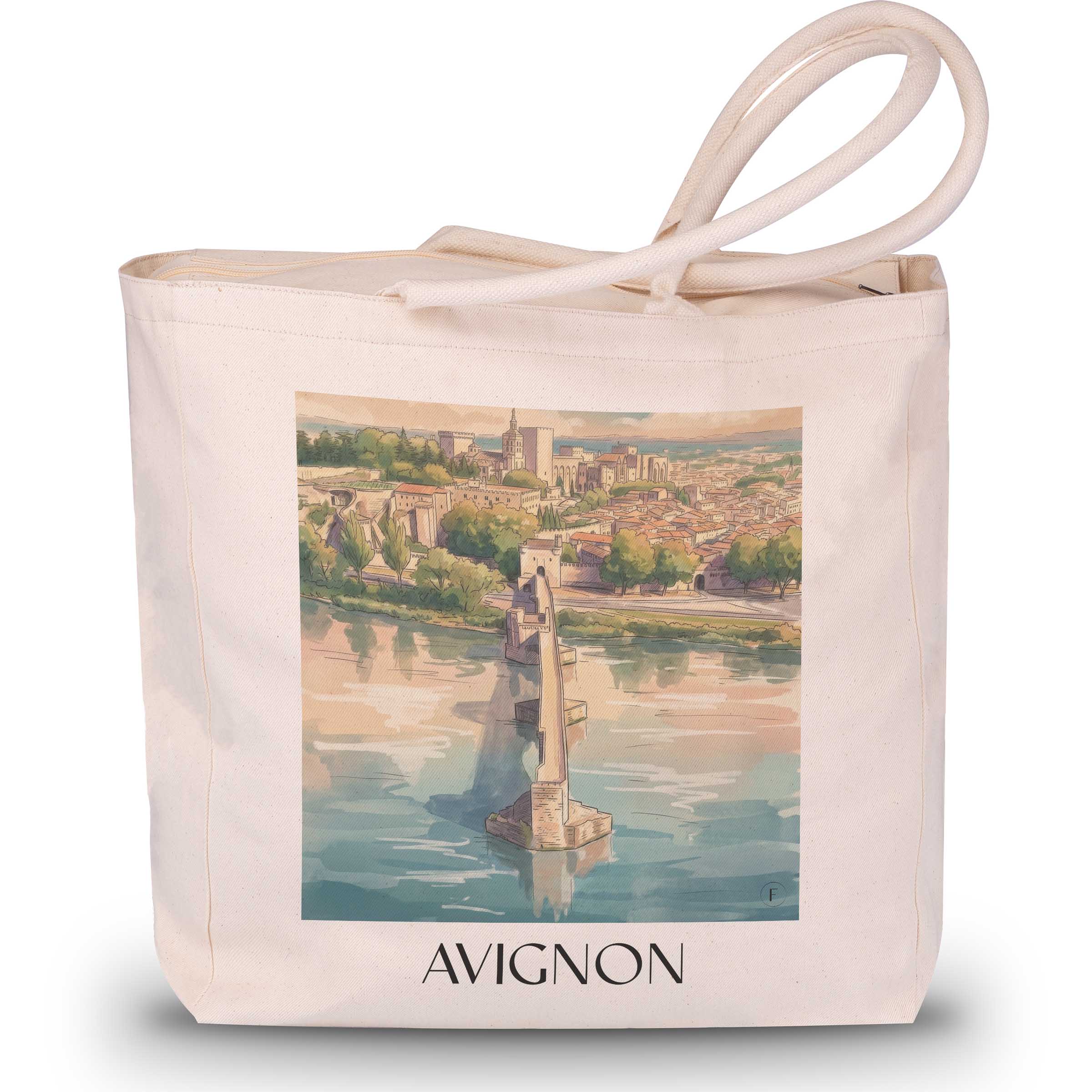 avignon-provence-frankreich-einkaufstasche-aquarell