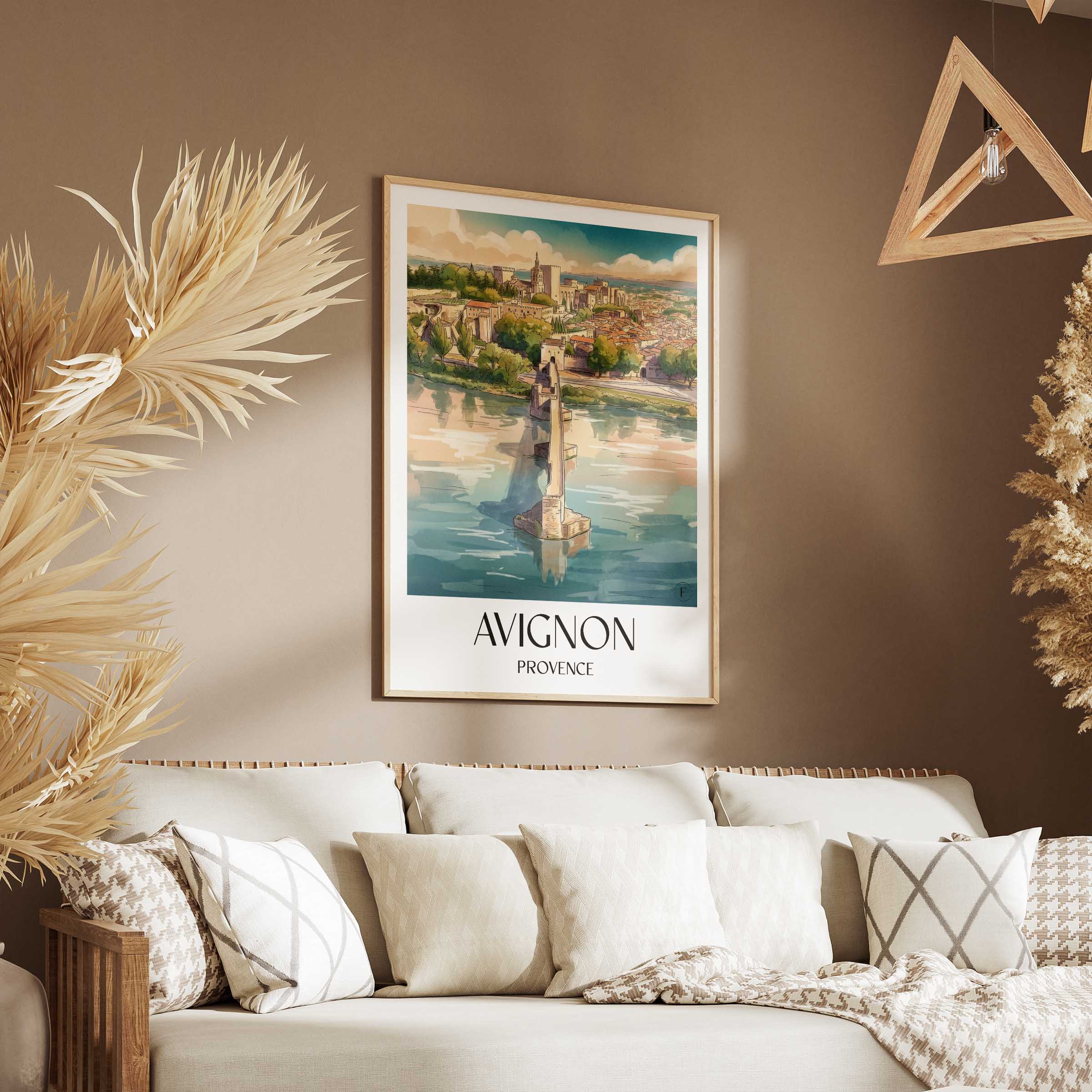avignon-provence-frankreich-poster-aquarell