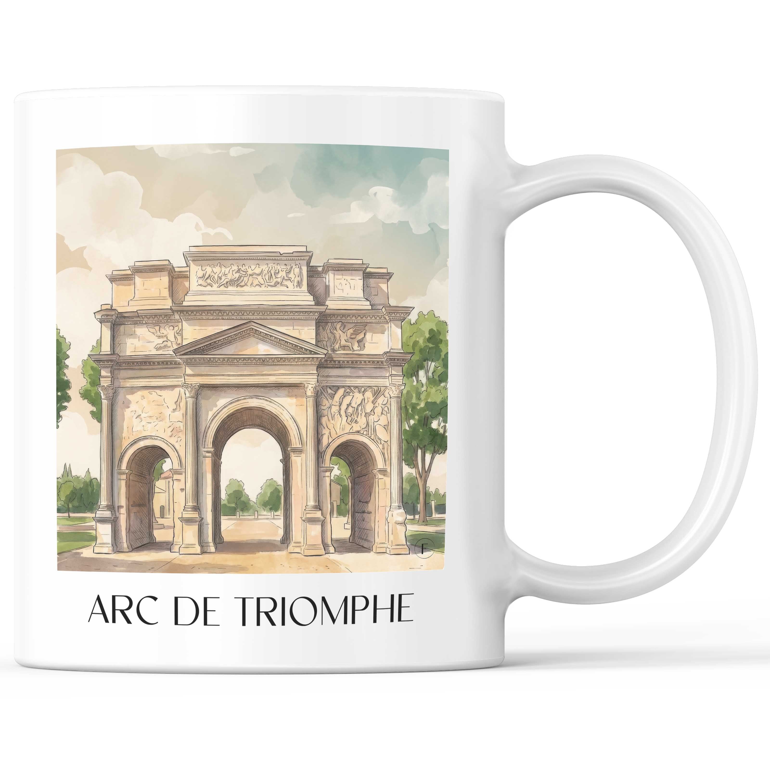 arc-de-triomphe-orange-frankreich-kaffeebecher-aquarell