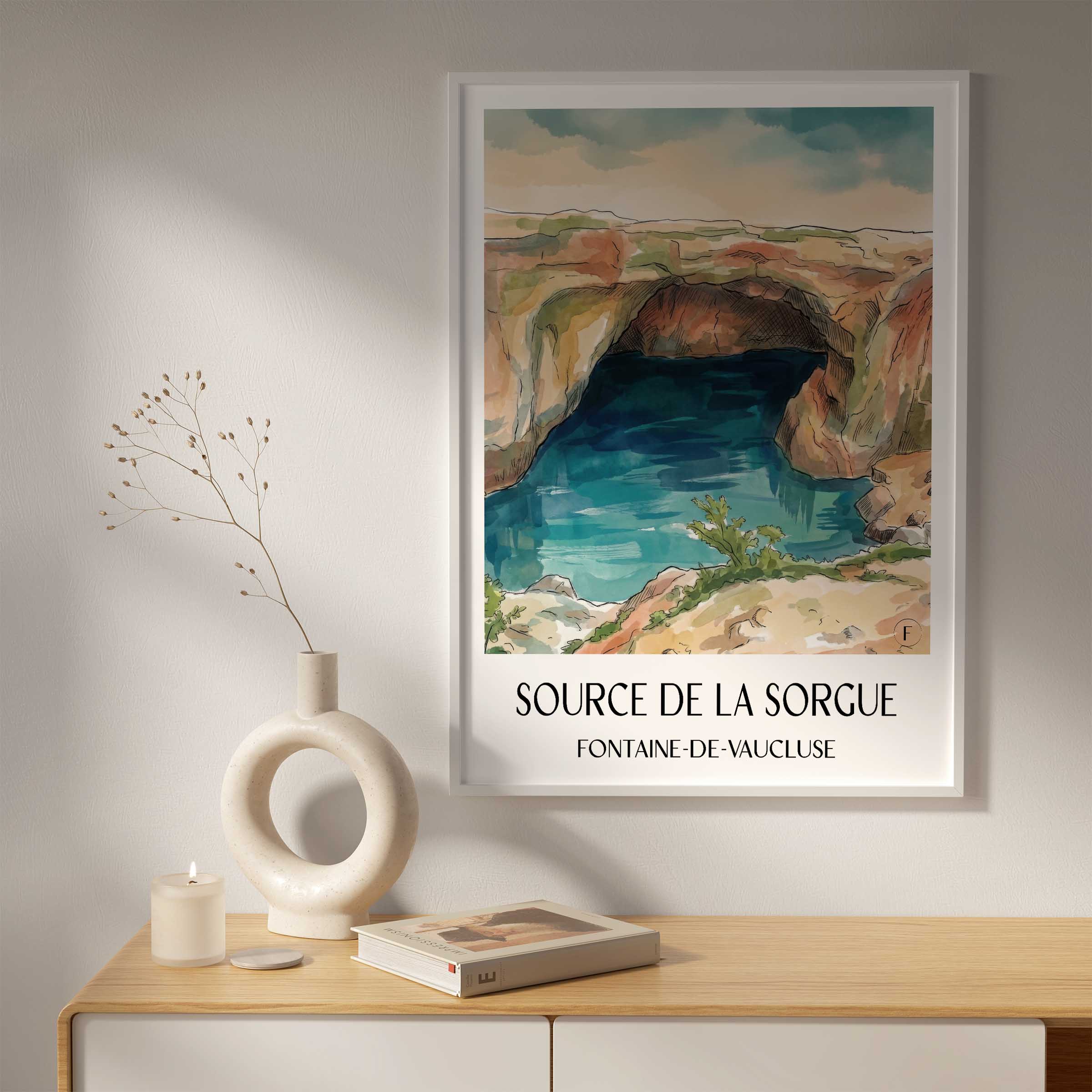 source-de-la-sorgue-fontaine-de-vaucluse-frankreich-poster-aquarell