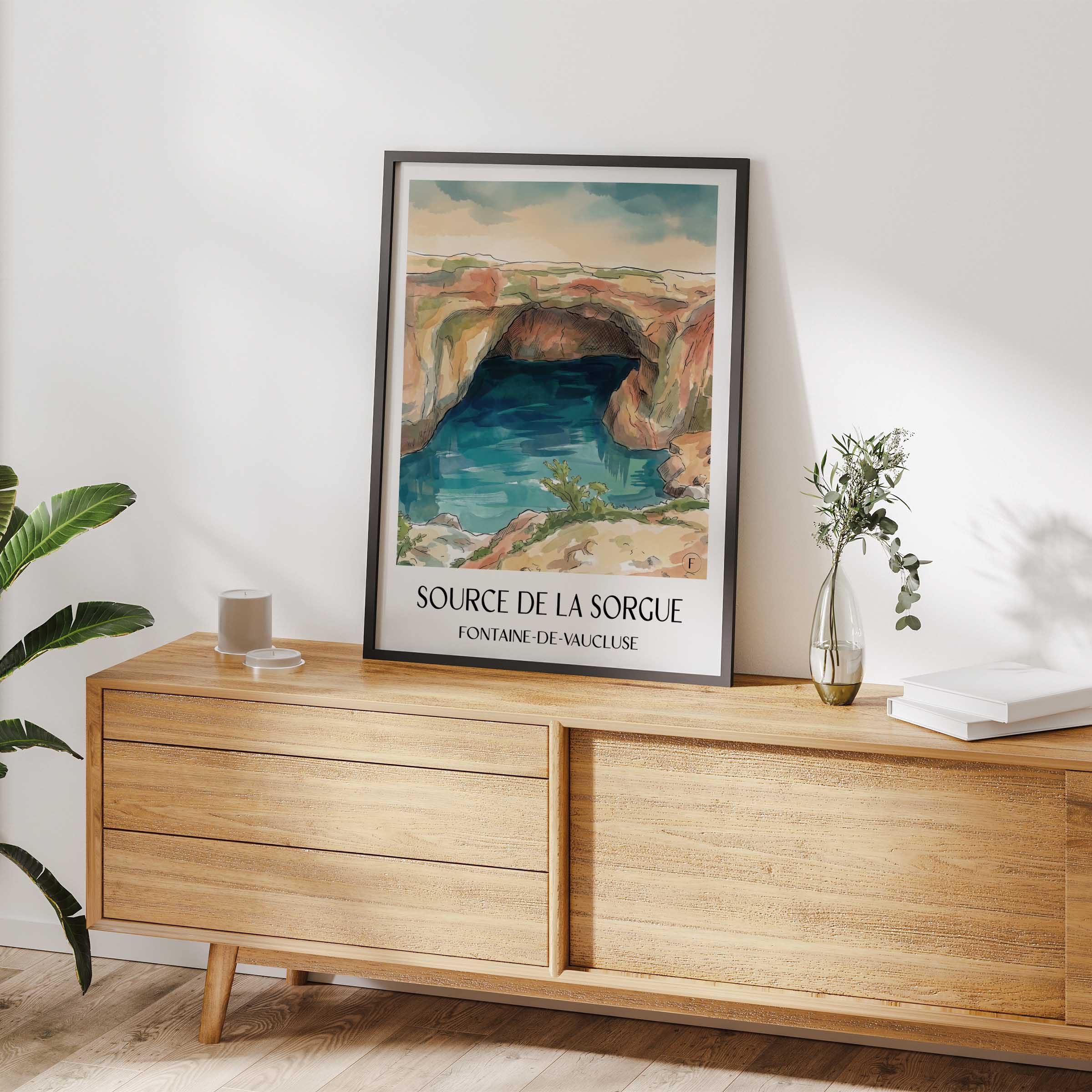 source-de-la-sorgue-fontaine-de-vaucluse-frankreich-poster-aquarell