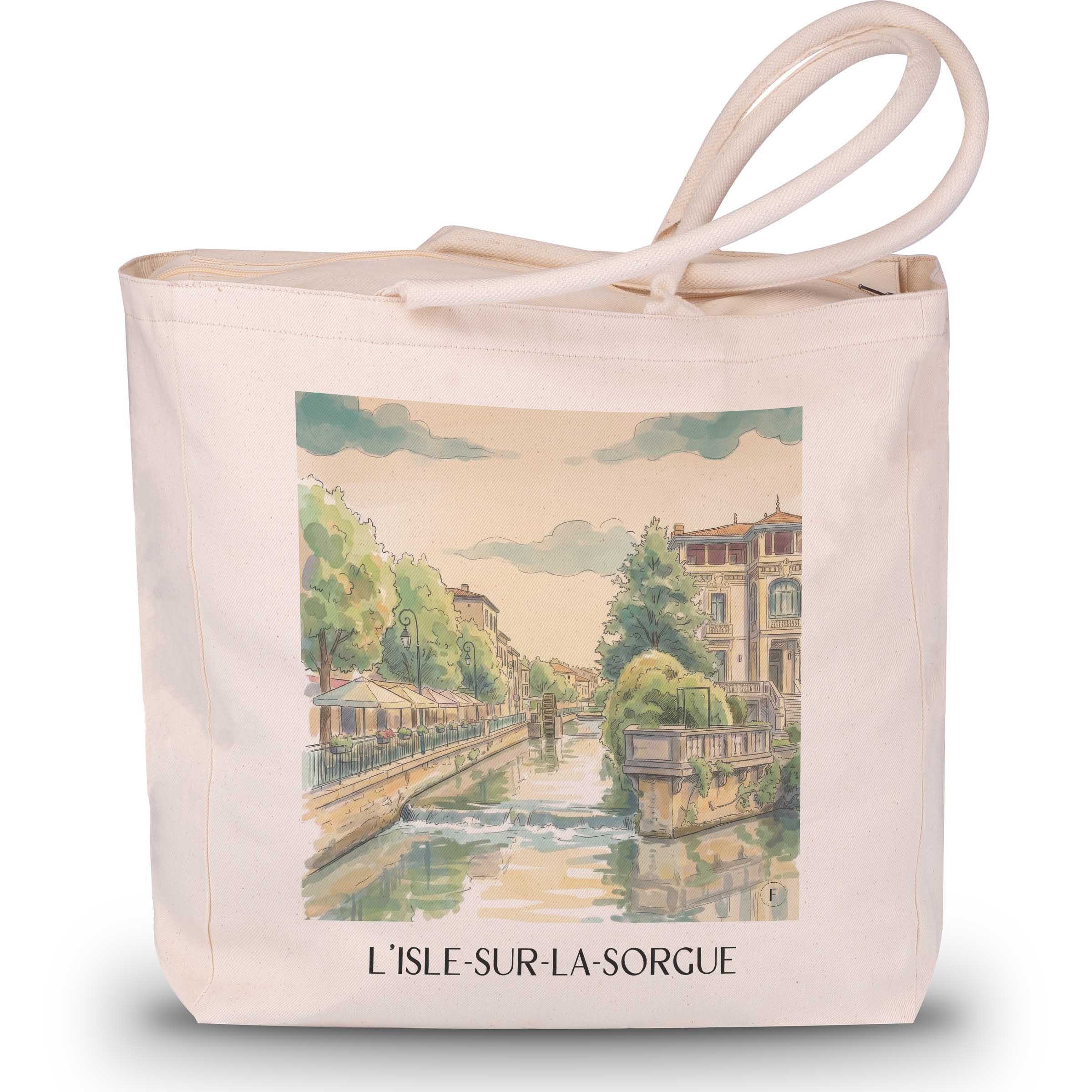 l'isle-sur-la-sorgue-roussilon-frankreich-einkaufstasche-aquarell