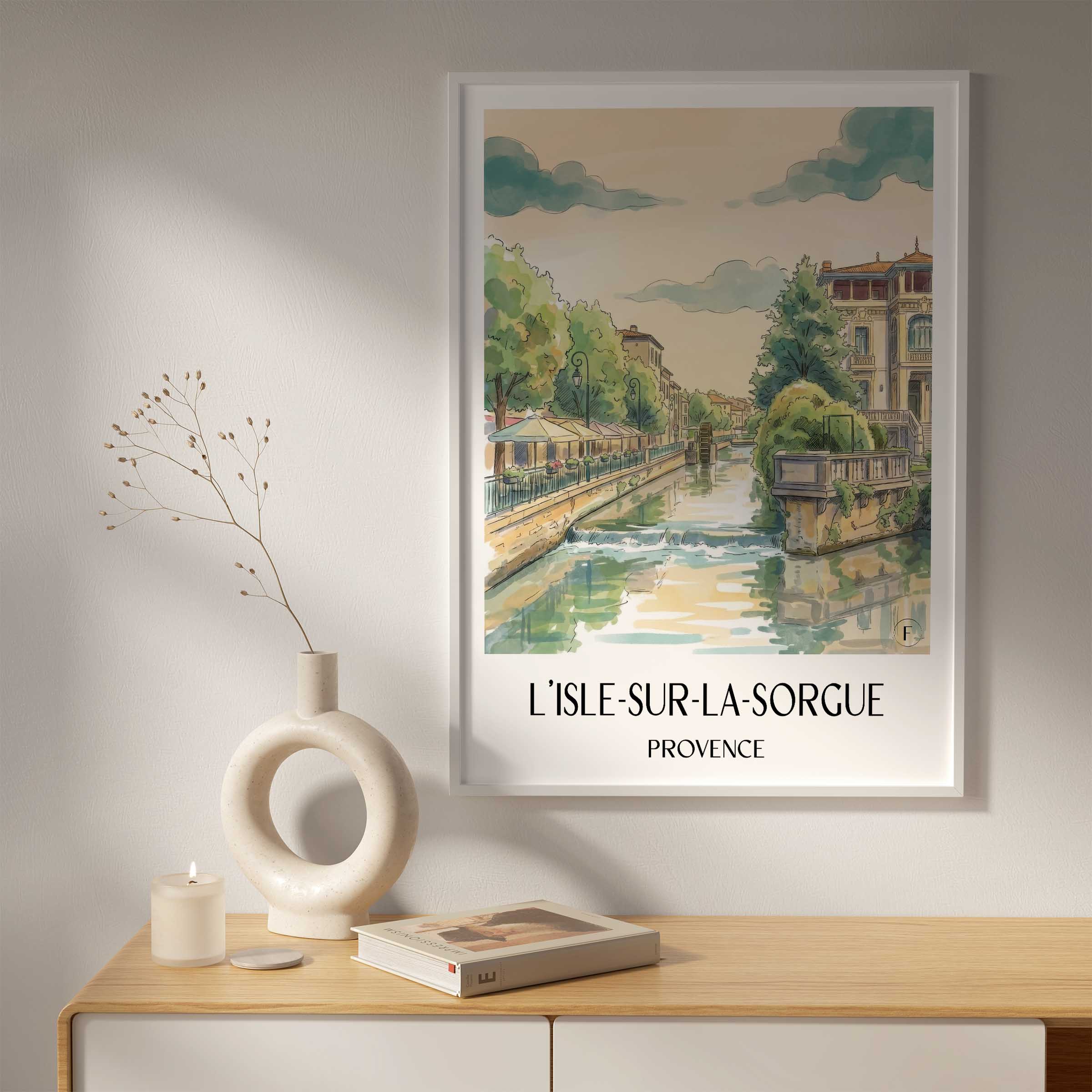 l'isle-sur-la-sorgue-provence-frankreich-poster-aquarell