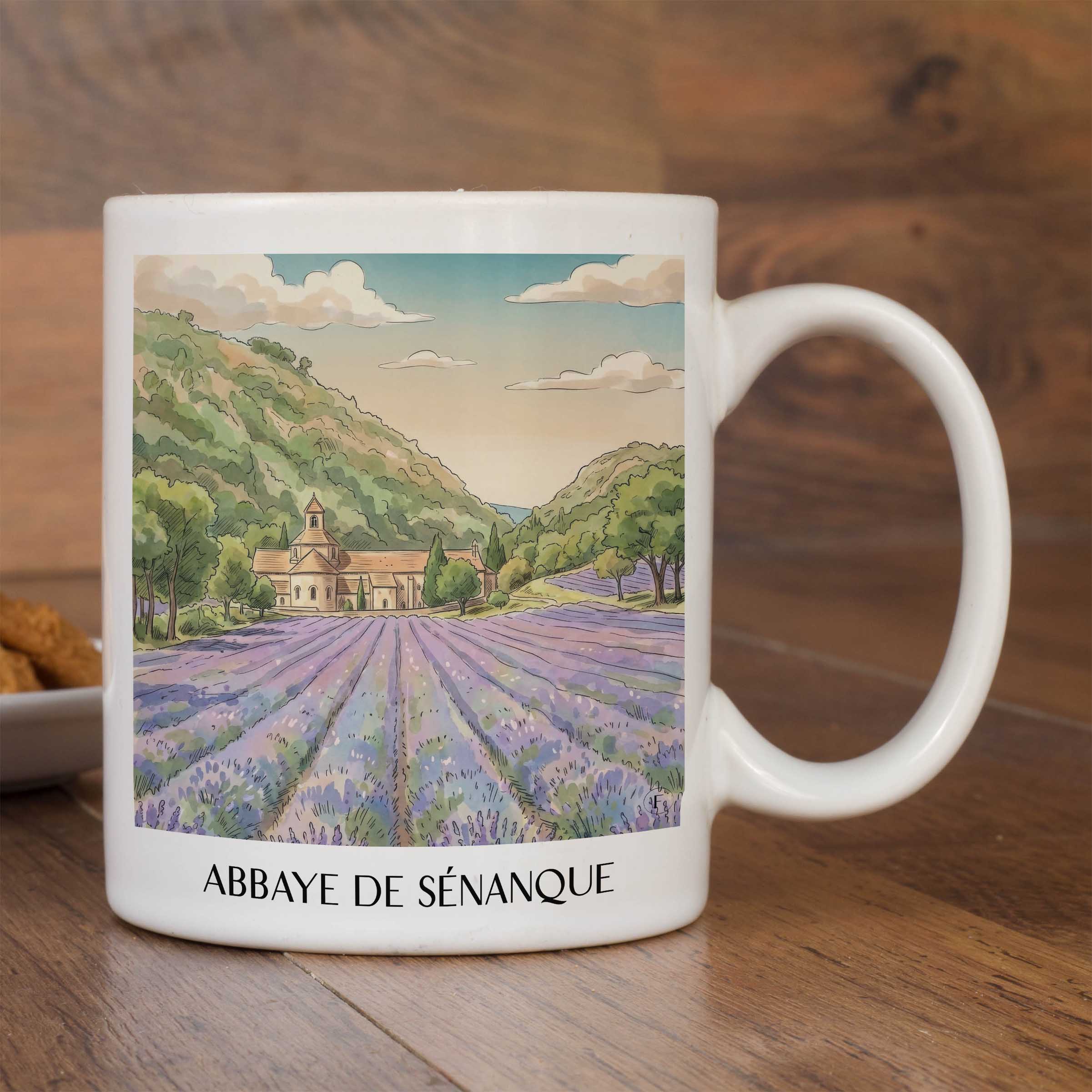 abbaye-de-sénanque-gordes-frankreich-kaffeebecher-aquarell