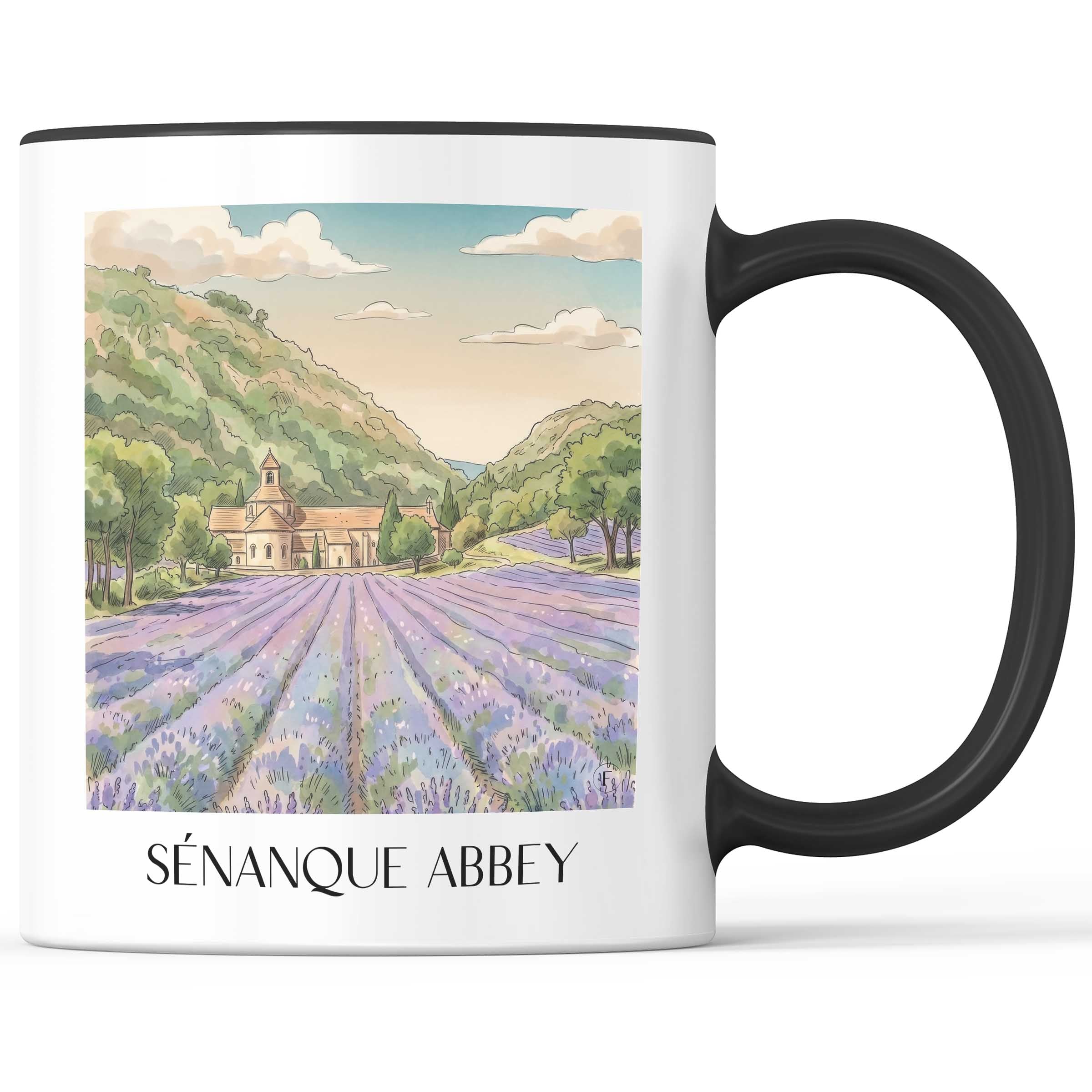Abbaye de Sénanque Kaffeebecher - Gordes - Frankreich Becher - Kaffeetasse im Aquarell Stil