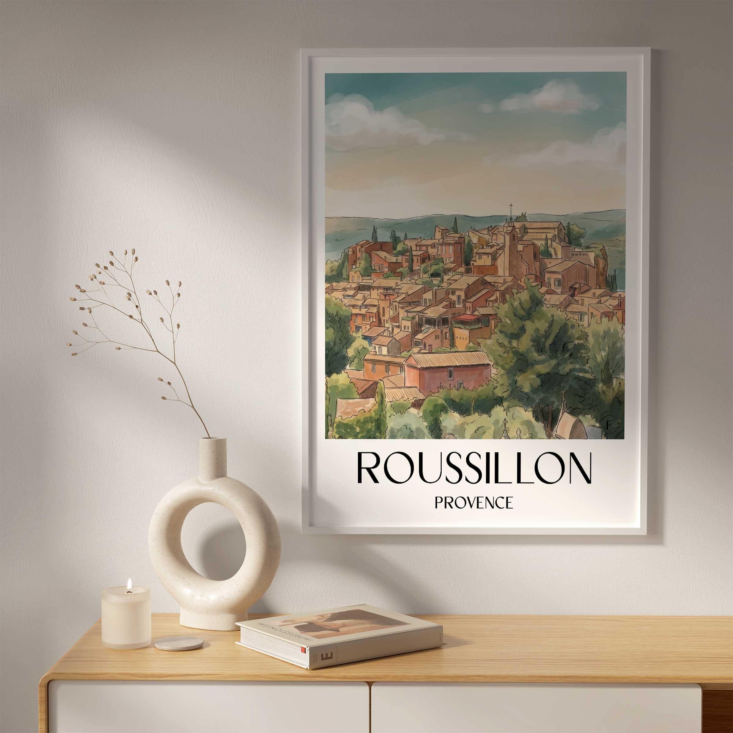 roussillon-provence-frankreich-poster-aquarell