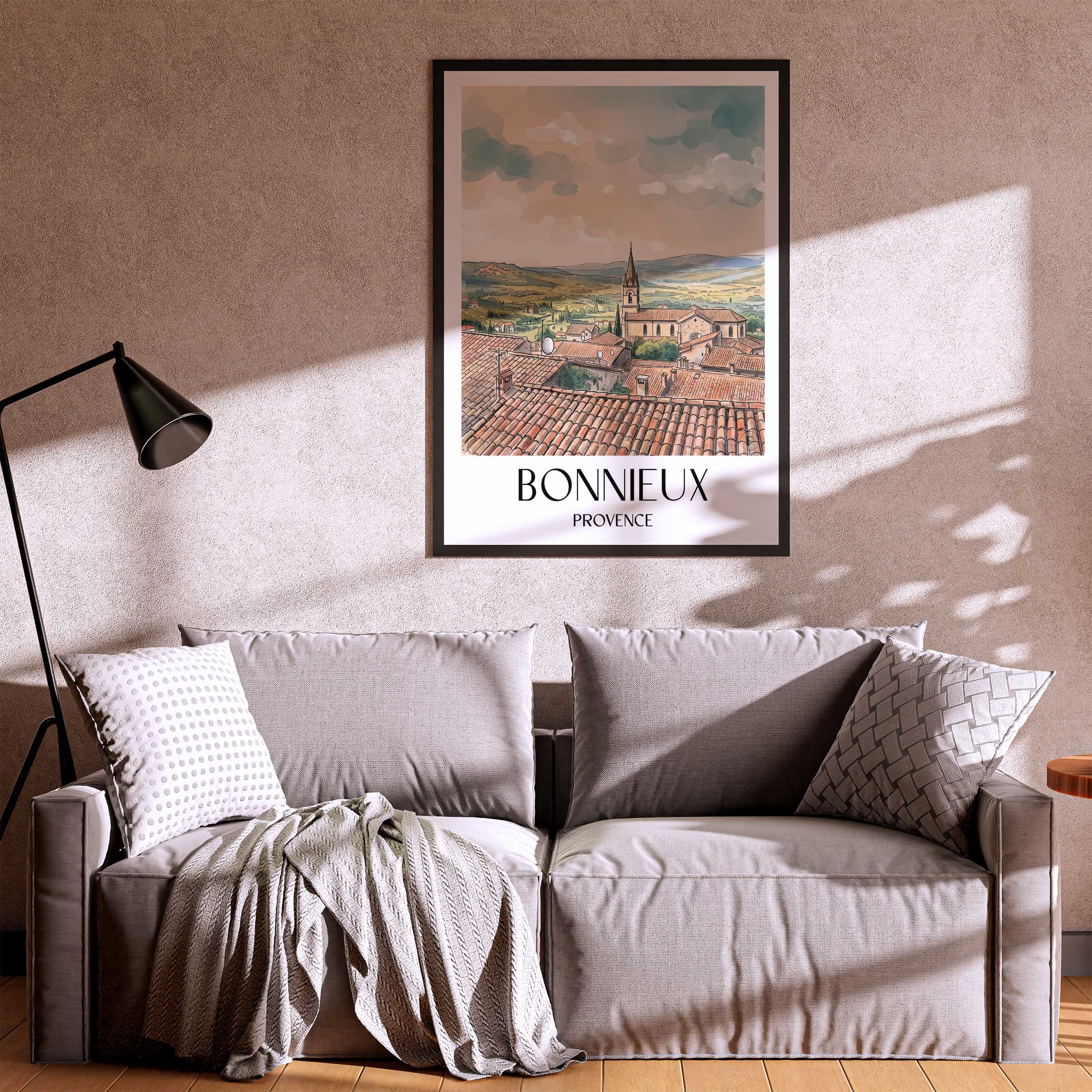 bonnieux-provence-frankreich-poster-aquarell
