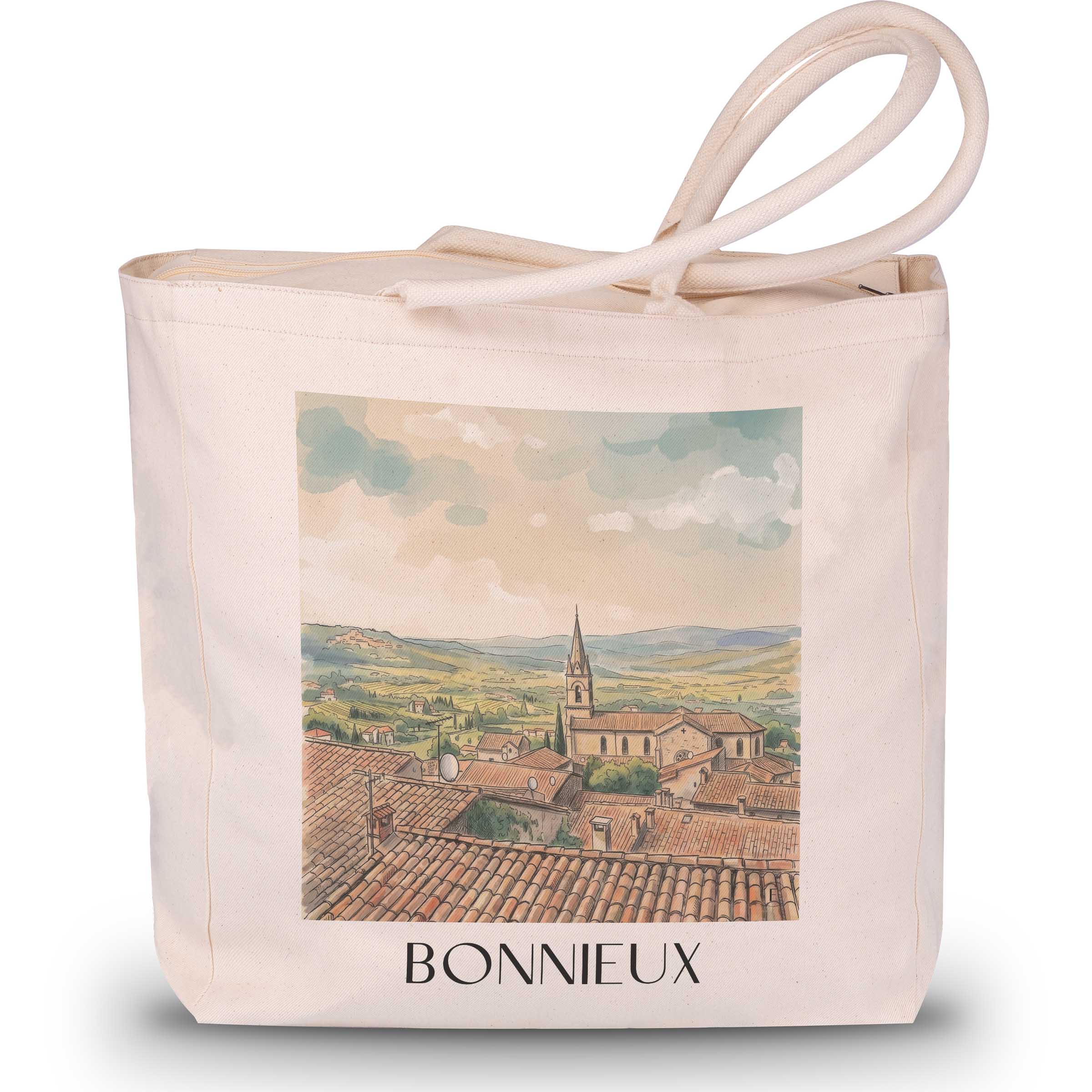 Bonnieux Shopping Tasche - Provence - Frankreich Tote Bag - Einkaufstasche im Aquarell Stil
