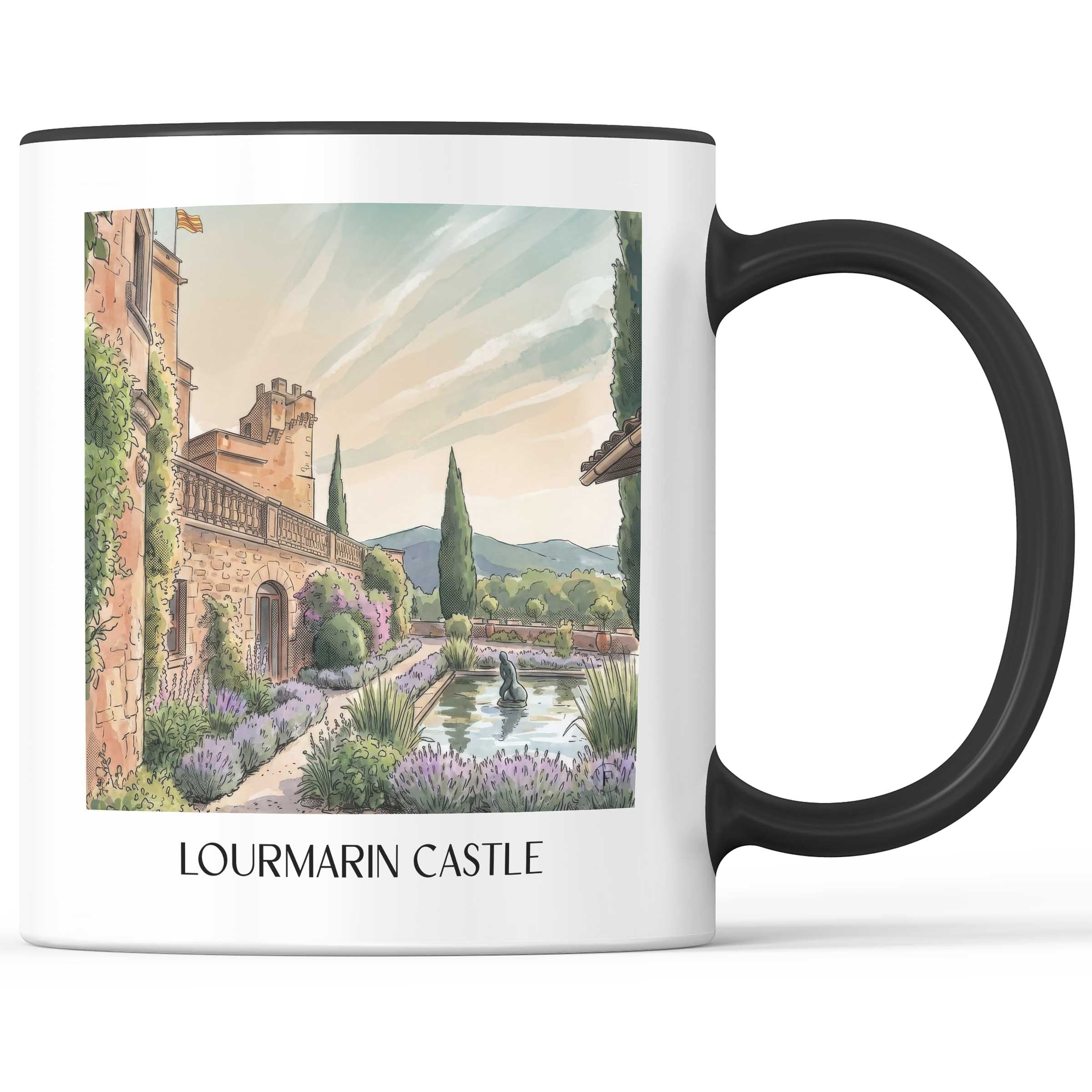 Schloss Lourmarin Kaffeebecher - Provence - Frankreich Becher - Kaffeetasse im Aquarell Stil