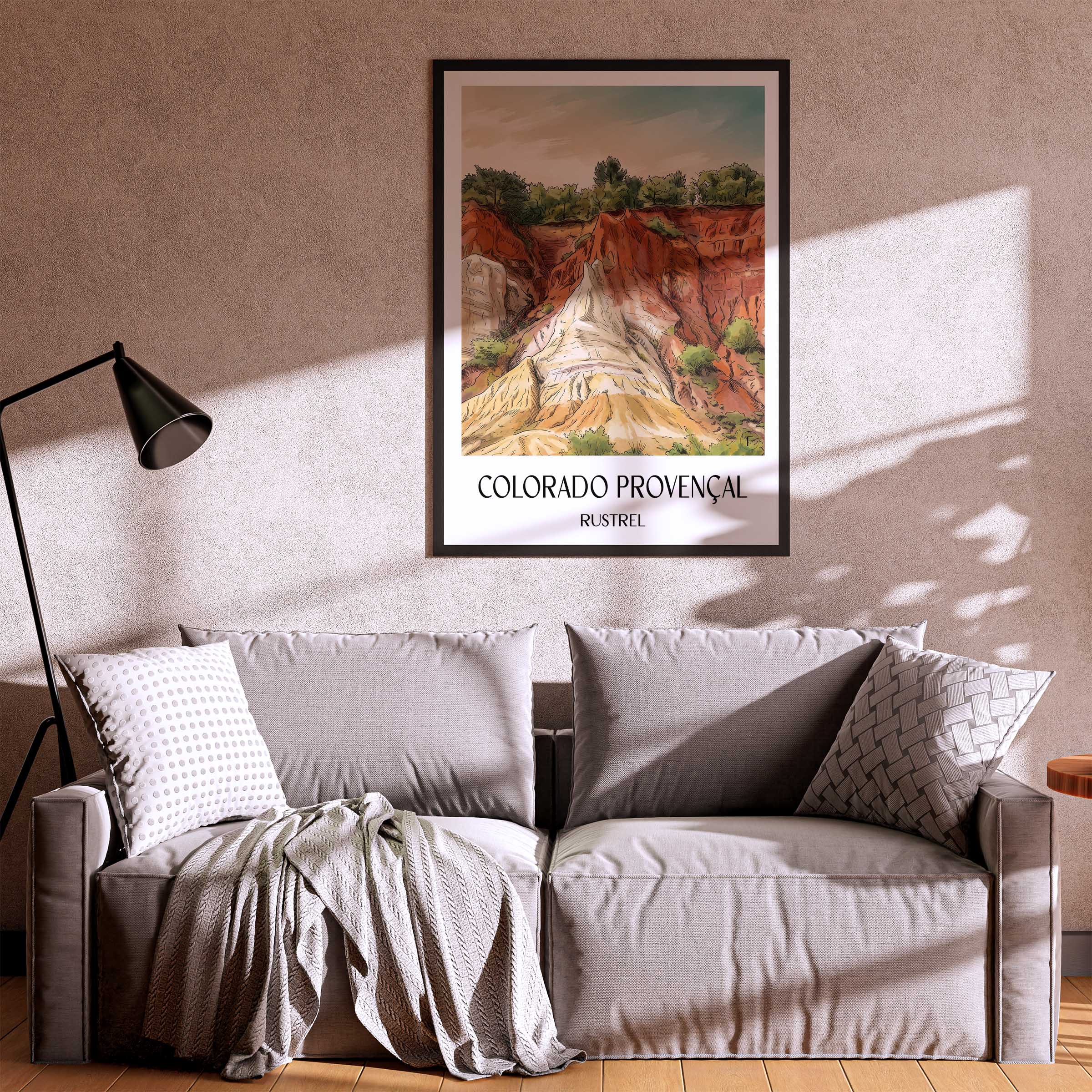 colorado-provençal-rustrel-frankreich-poster-aquarell