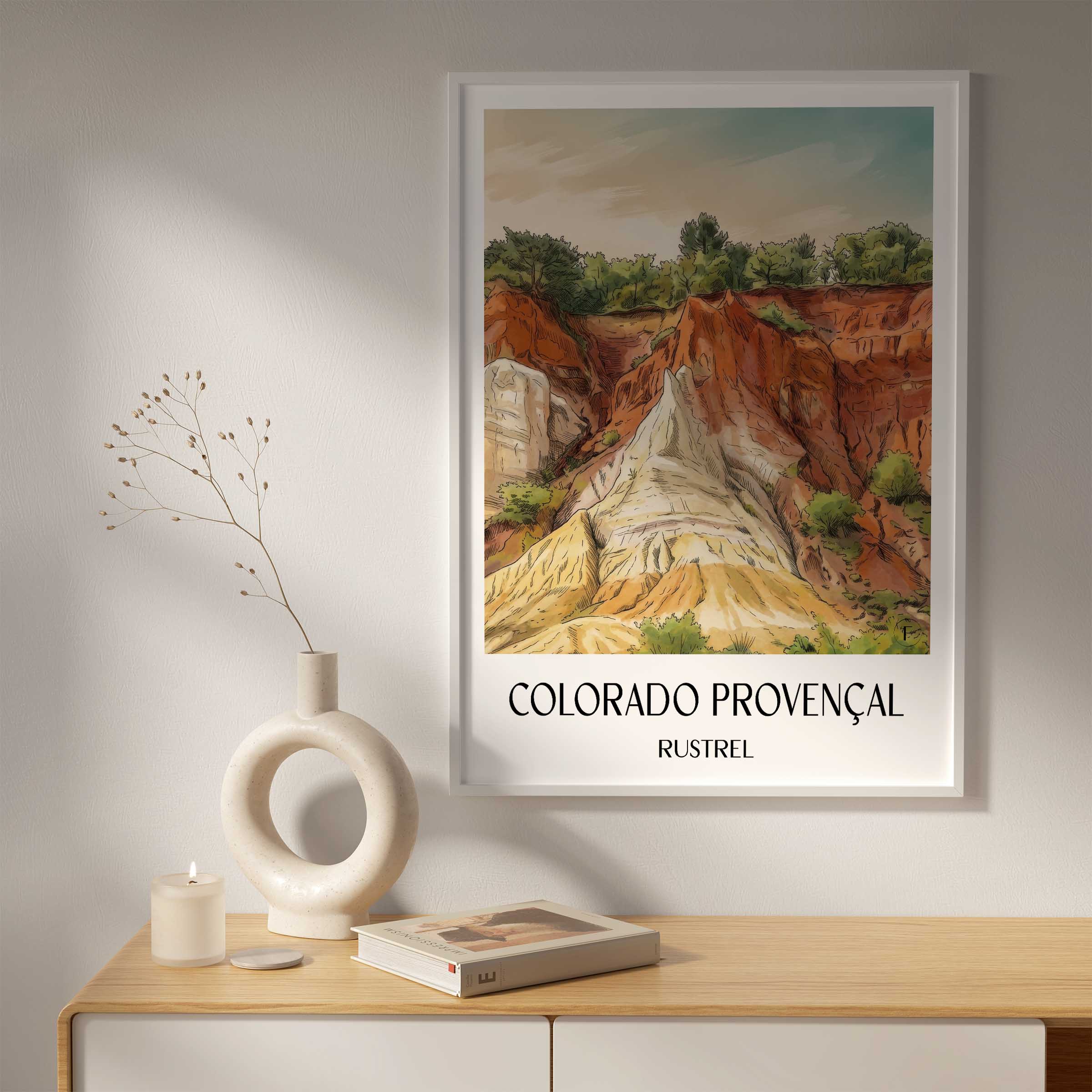 colorado-provençal-rustrel-frankreich-poster-aquarell